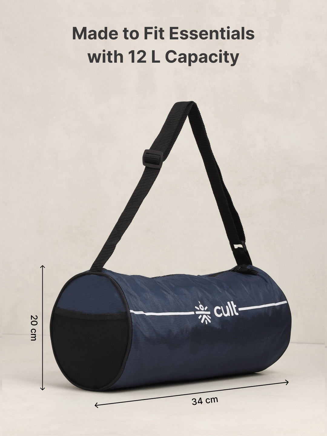 Duffle Bag Unisex Adjustable Strap Mesh pocket Gym & Sport Bag Blue 12 L