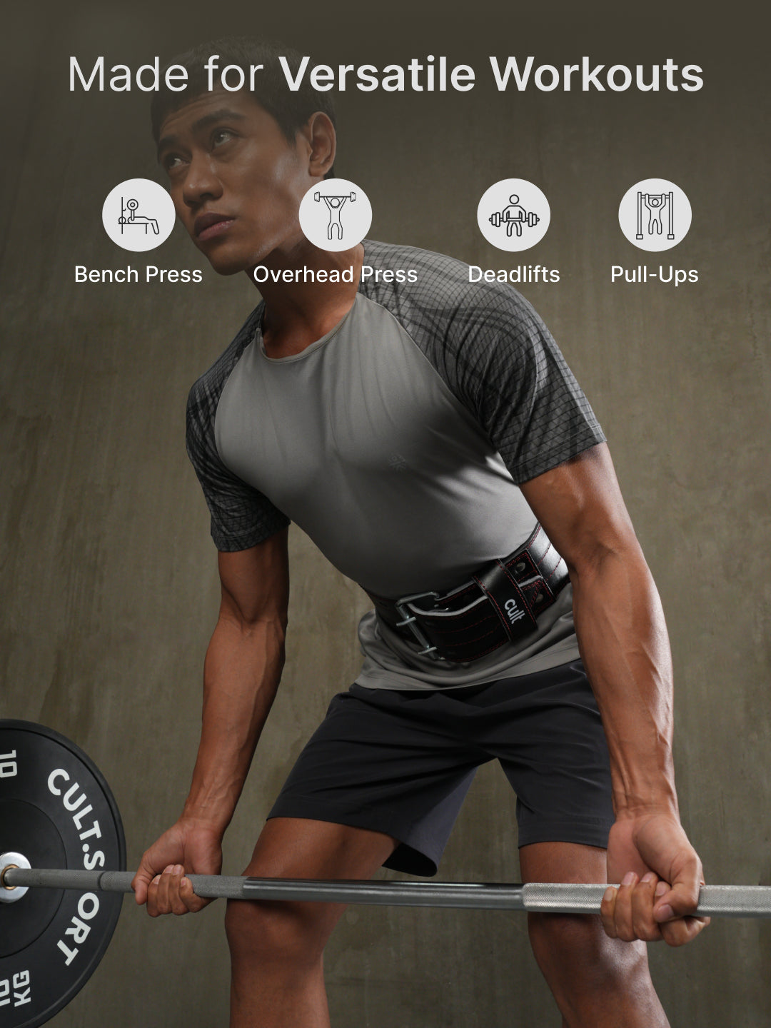 cult Gym Belt Black Leather Unisex