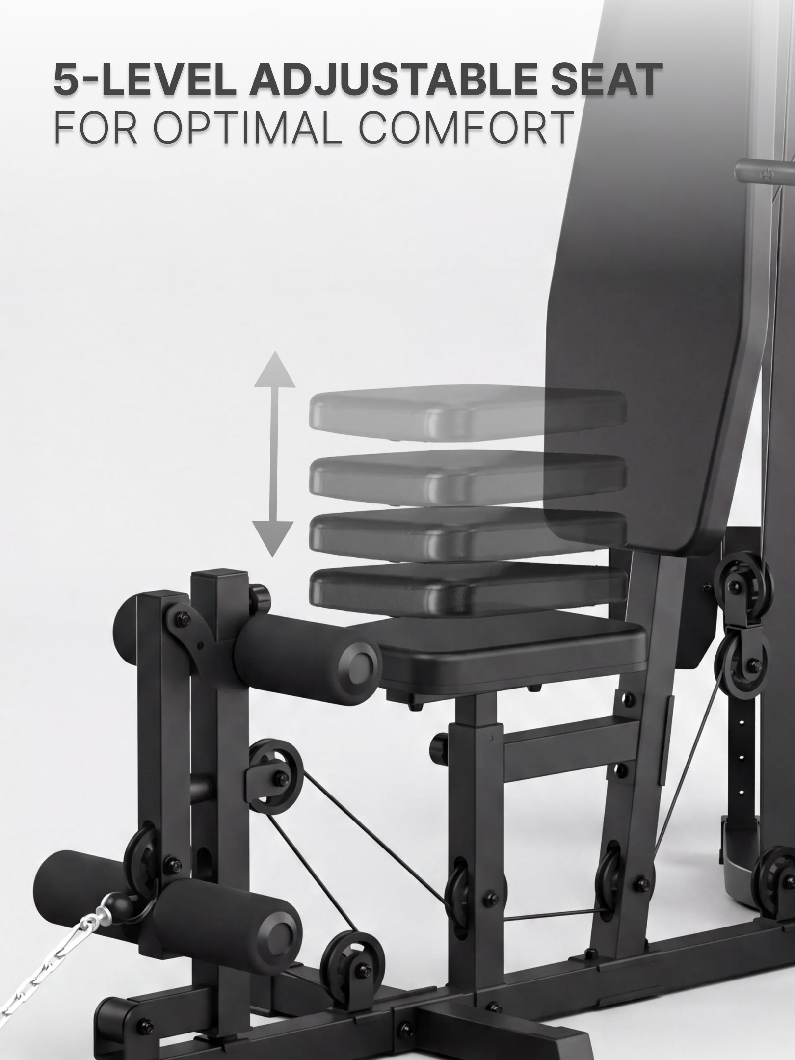 Cult Home Strength Multi Gym Machine | 45 kg Weight Stack | Multi Exercises | High, Mid & Low Pulley | Adjustable Seat | All-in-One Home Gym Equipment for Full Body Strength Training