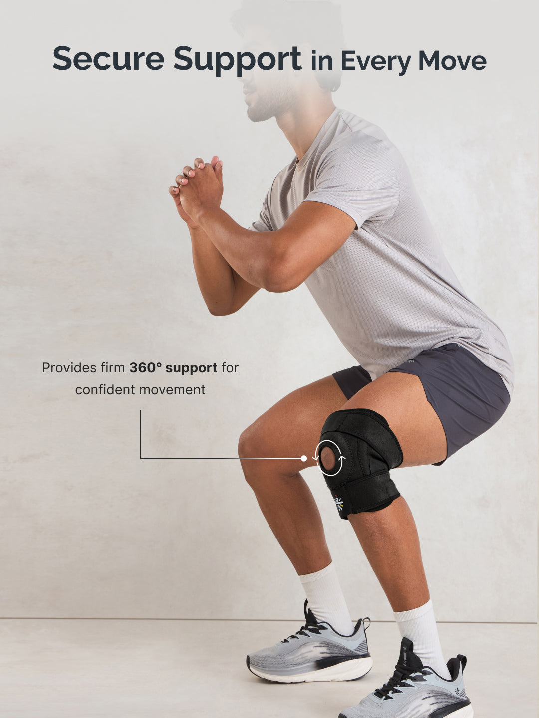 Cult Neoprene Knee Binder with Open Patella Adjustable Compression Support for Pain Relief & Stability Black - Unisex
