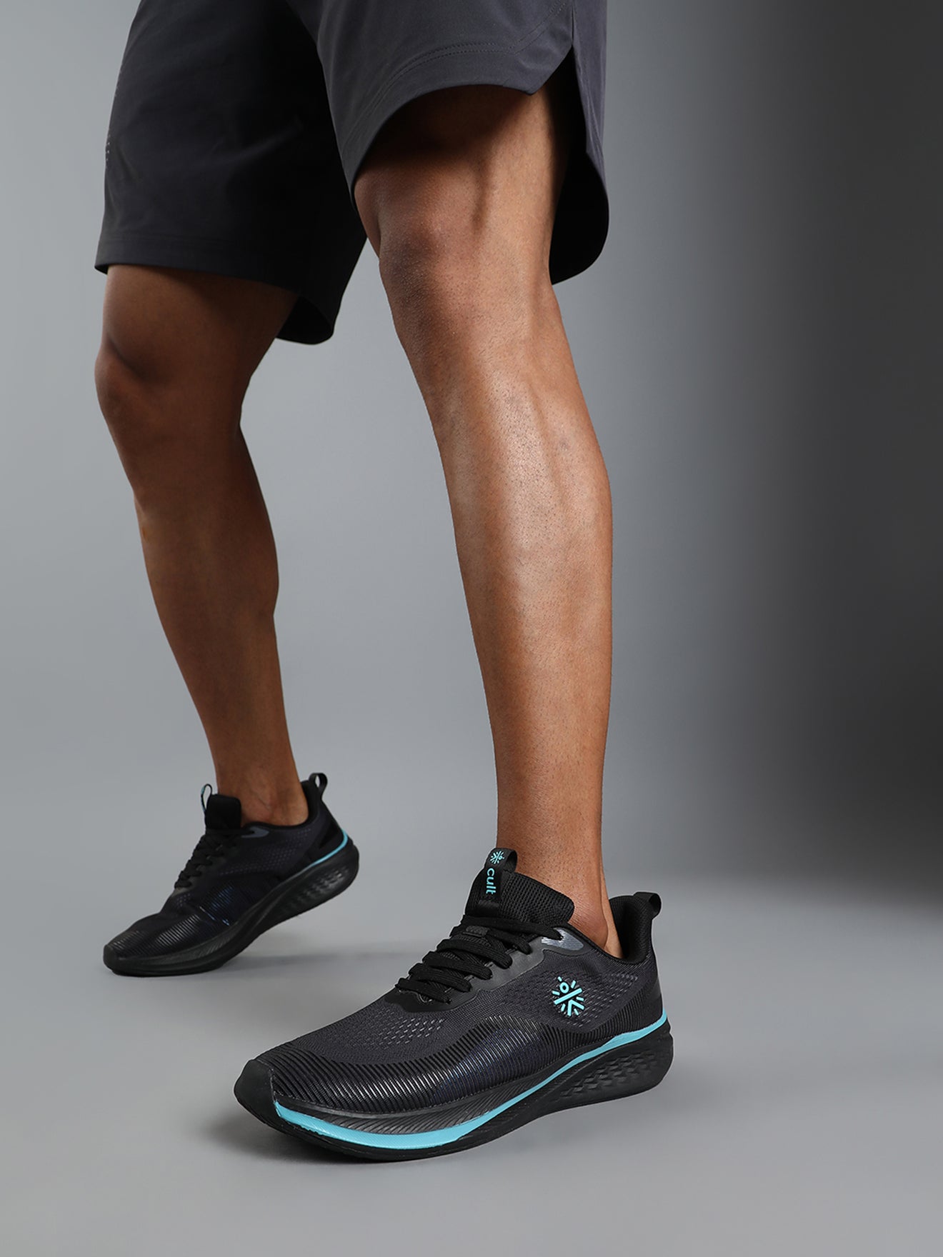 Cult Men's Typhon Running Shoes - Black/Turquoise