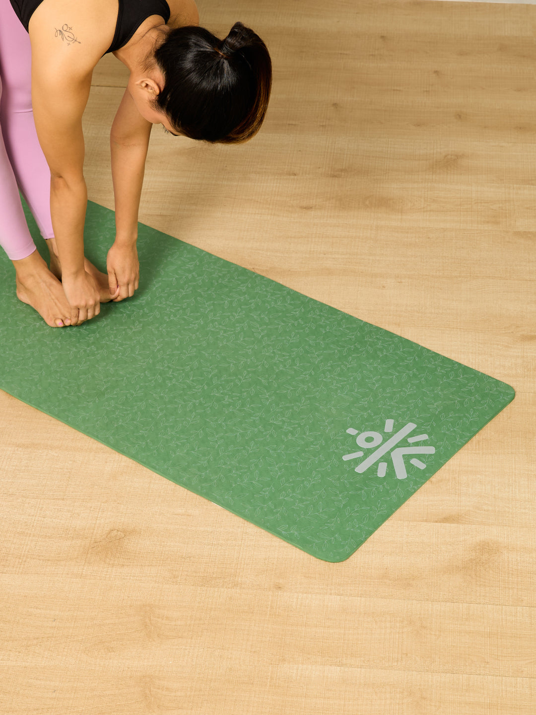 CULT TPE Yoga Mat 6mm with Carry Bag & Strap   Eco-Friendly, Non-Slip, Lightweight & Durable Exercise Mat for Yoga, Pilates, Meditation & Home Workouts   Olive