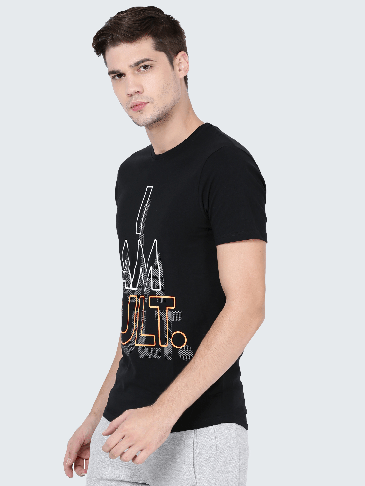 SignatureI AM CULT Grey Cotton Tee