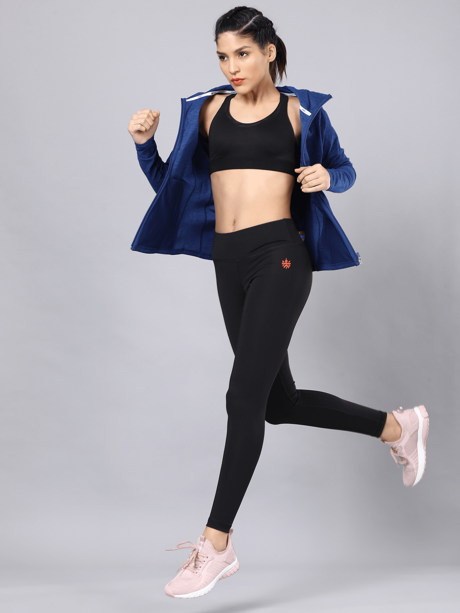 Vital Emerge Blue Zip Through Hoodie Sweatshirt