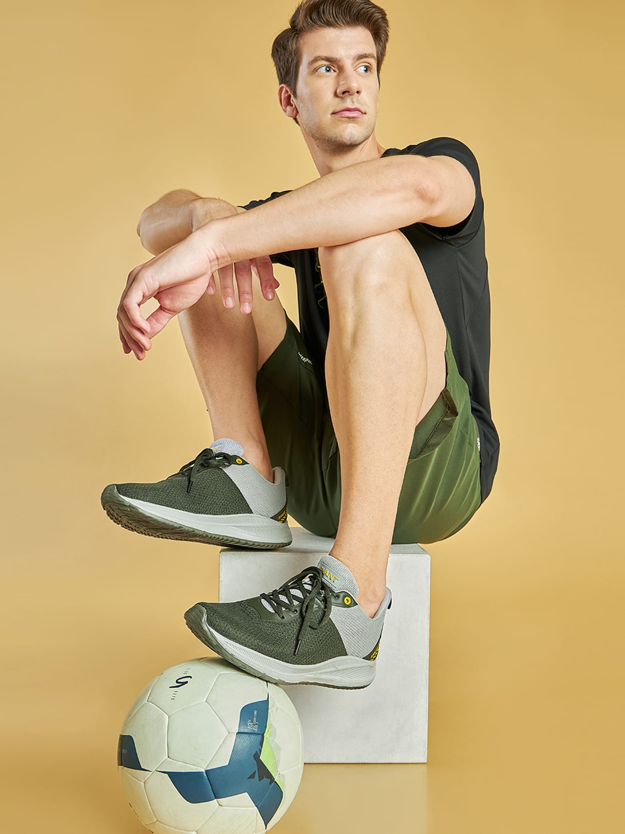 Avant Men's Racer Walking Shoes-L.Grey/Olive