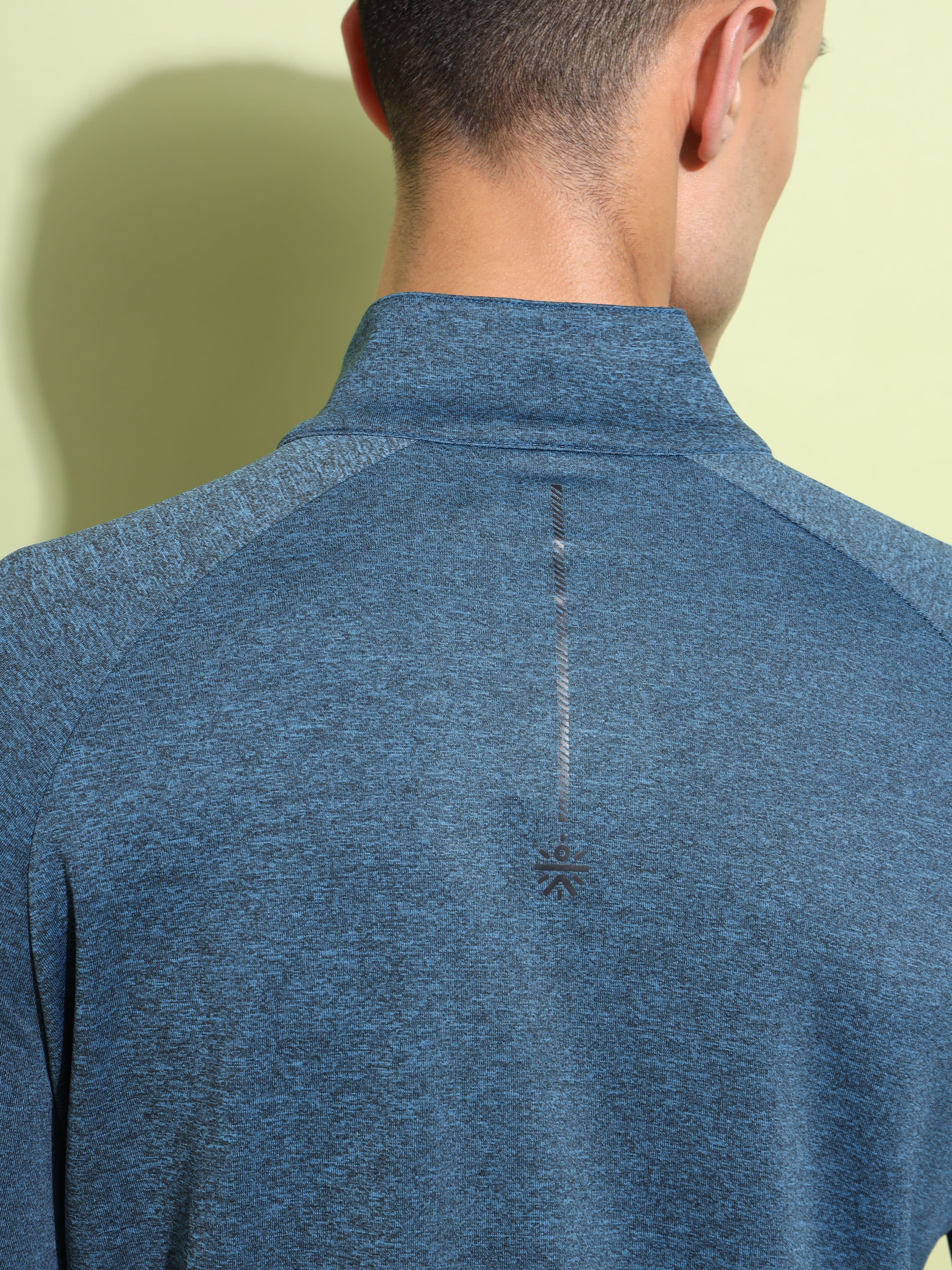 Melange High Neck T-shirt with Thumbholes