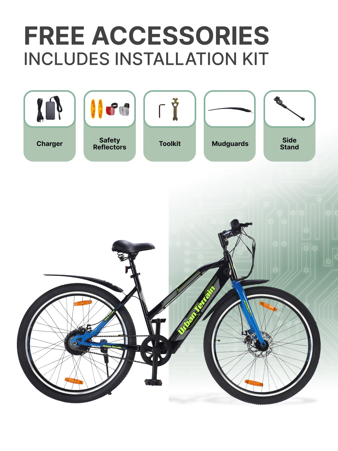 BOLTON27.5TBLACK with 4 hrs Fast Charge, Cycling Event BLDC Motor 27.5 inches Single Speed Lithium-ion (Li-ion) Electric Cycle, Ideal for Unisex, 15+ Years