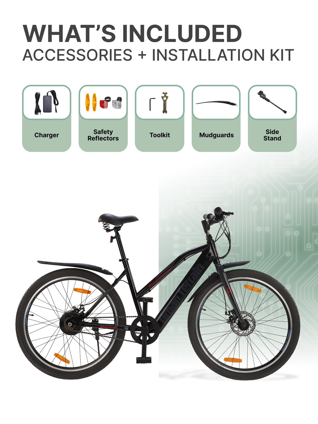 BOLTON27.5TBLACKGREY with 3.5 hrs Fast Charge, Cycling Event BLDC Motor 27.5 inches Single Speed Lithium-ion (Li-ion) Electric Cycle, Ideal for Unisex, 15+ Years