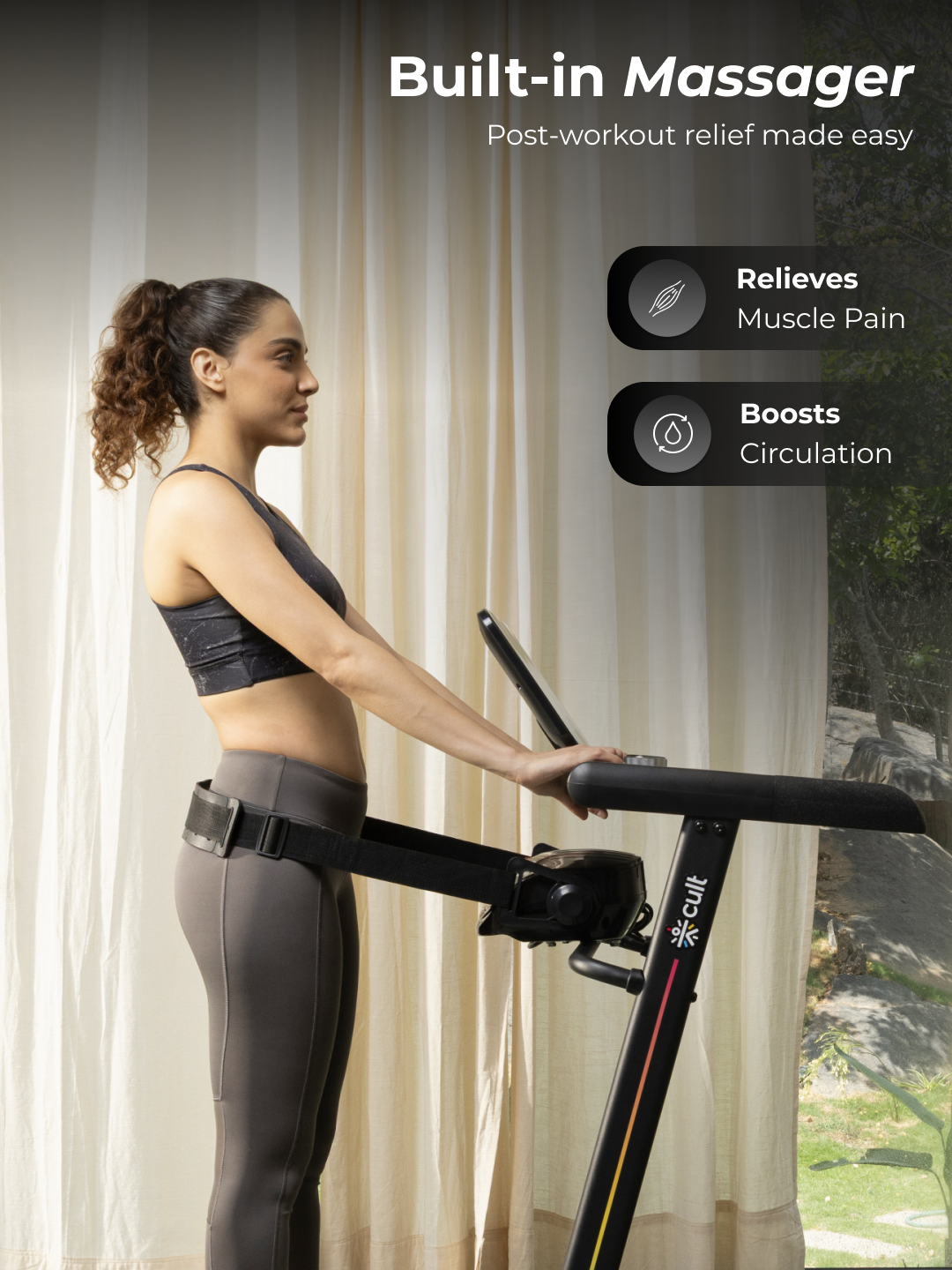 Cult SmartStrideCorePlus BLDC Motor (4HP Peak) Treadmill with Massager | Max Weight: 120kg | 15 Level Auto Incline (with 6 months extended warranty)