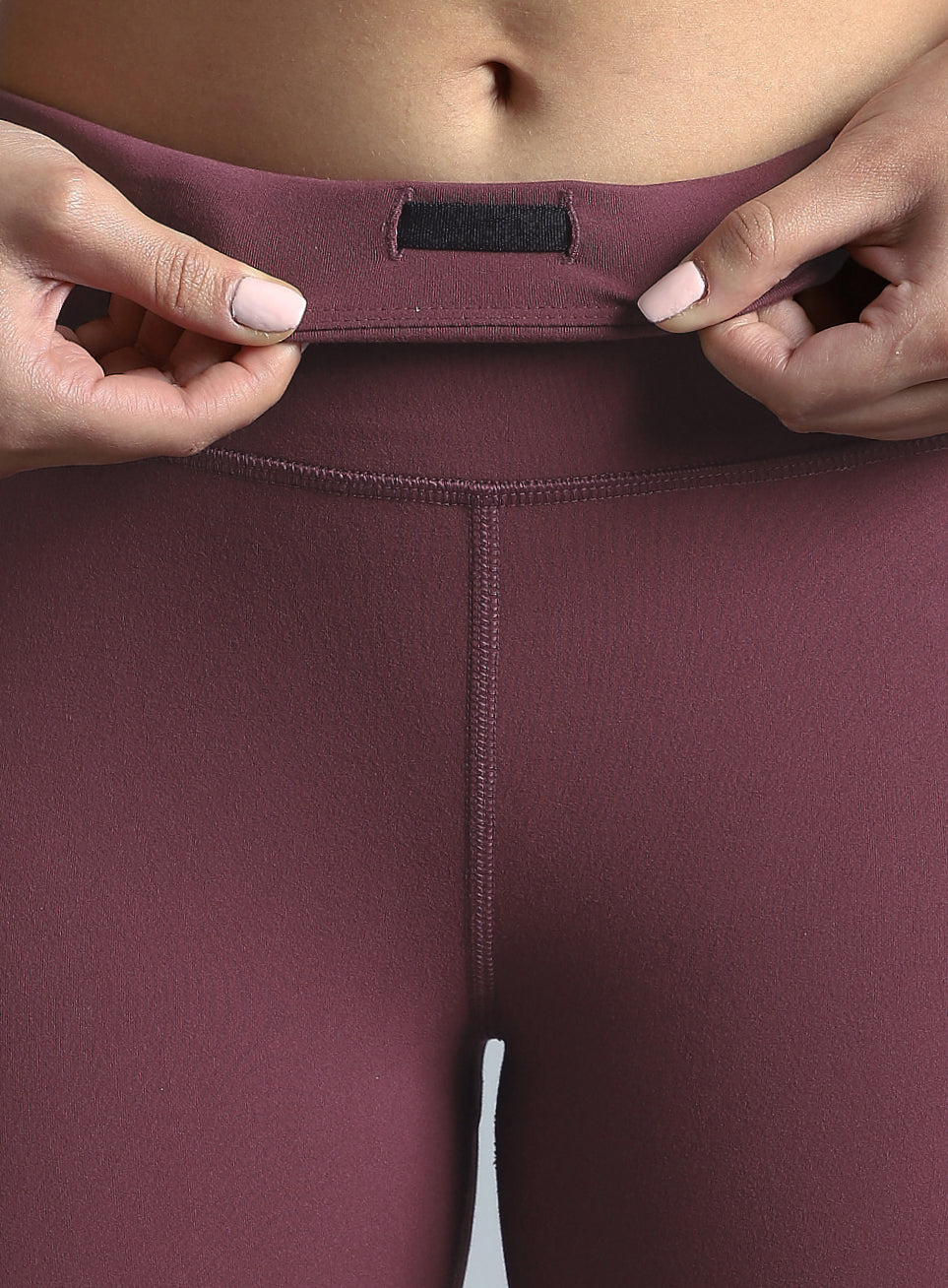 Wine High Waist Solid Active Tights