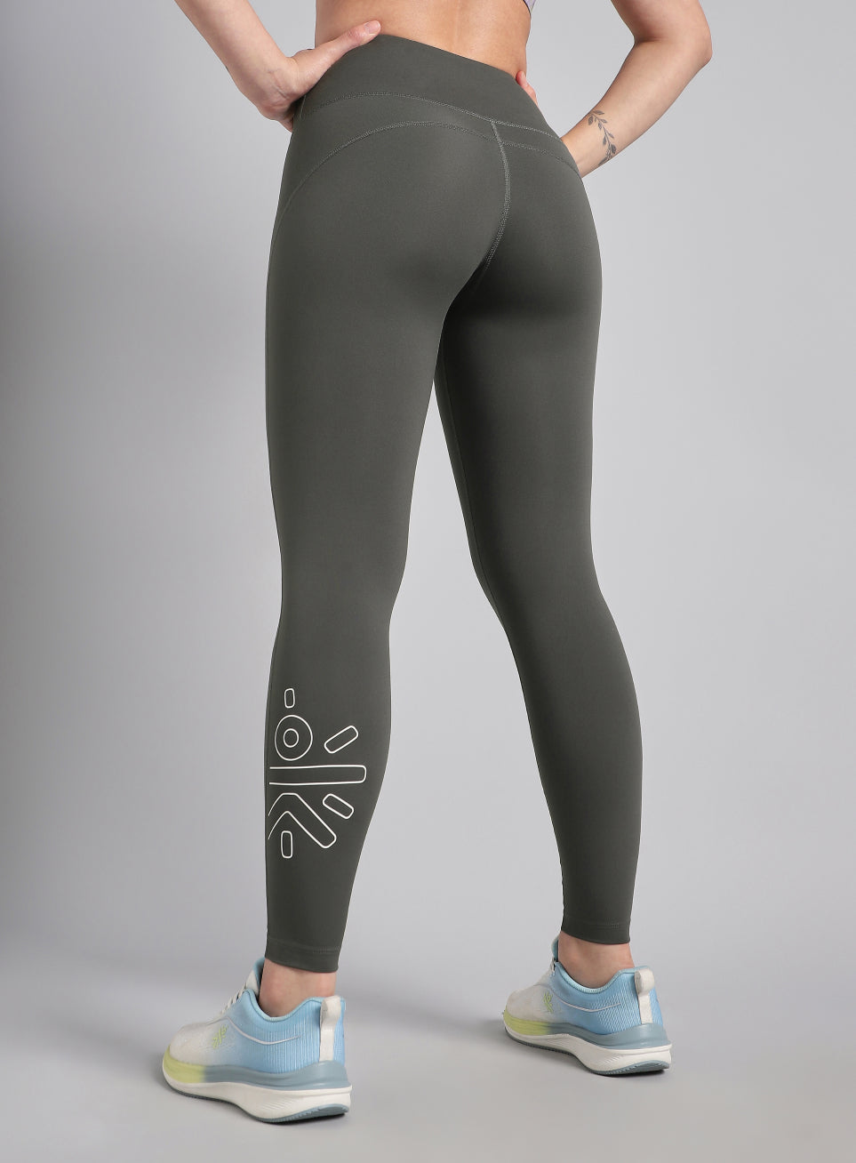 Grey All Day Active Solid Tights