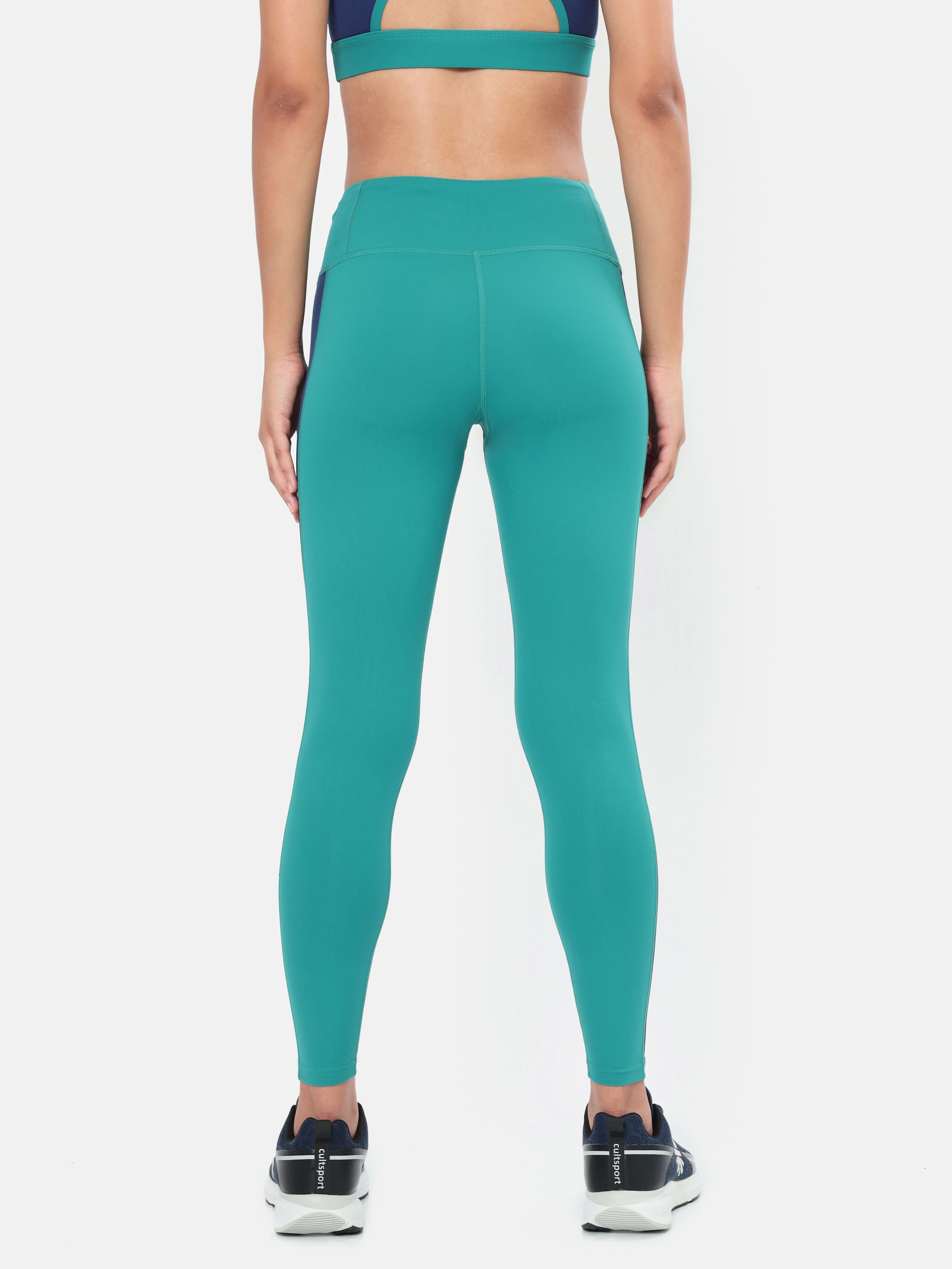 Absolute Fit Tights with Contrast Side Panels and Back Pocket