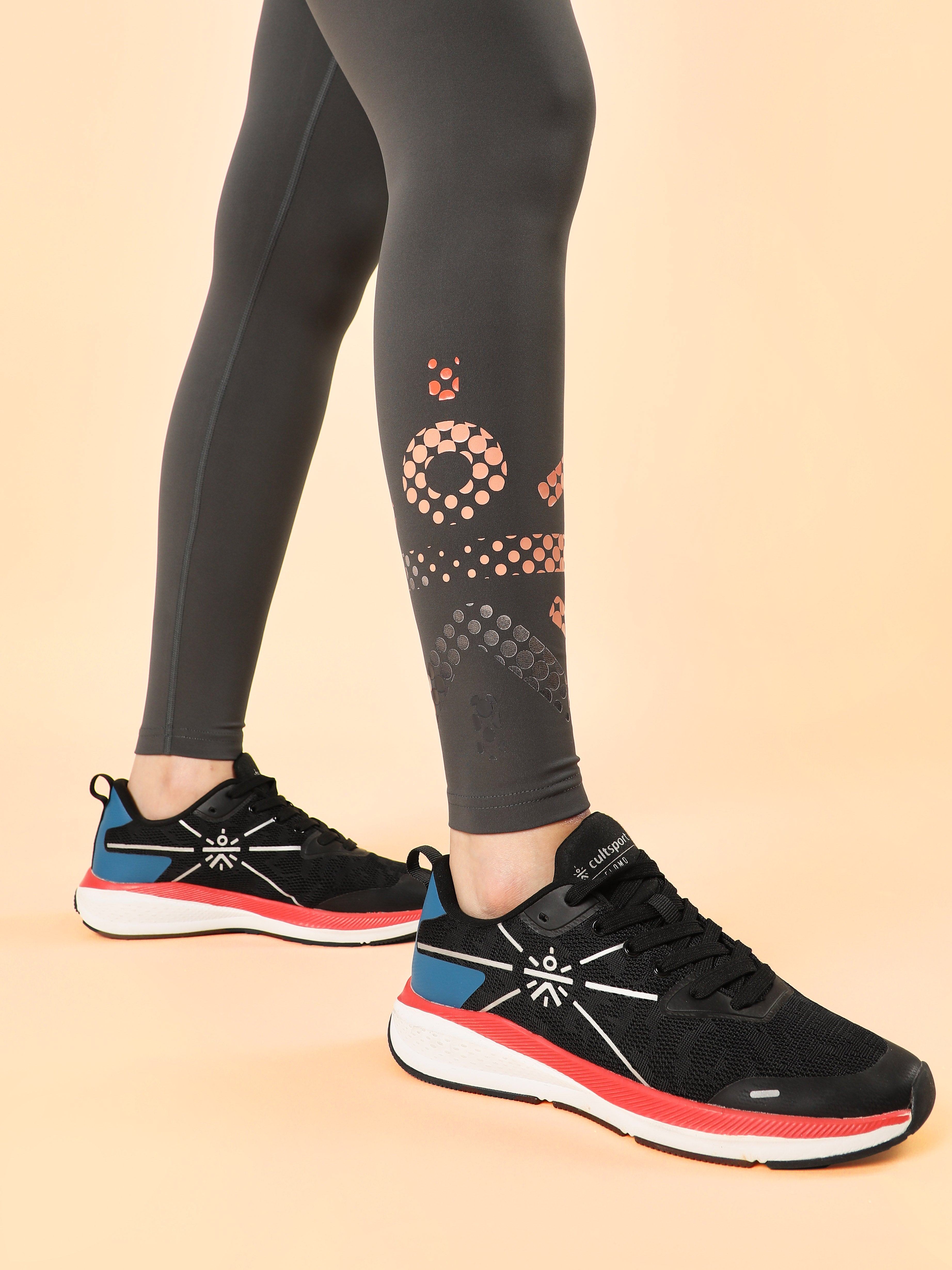 Dark Grey Absolute Fit Tights with Logo Print and Back Pocket