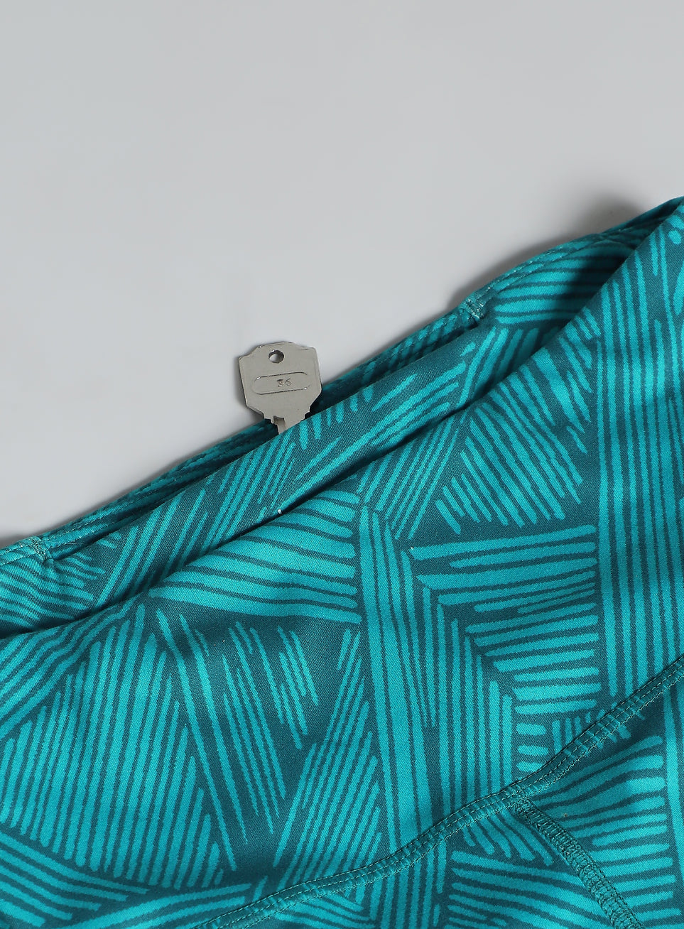 Teal All Over Print Absolute Fit Tights with Back Pocket