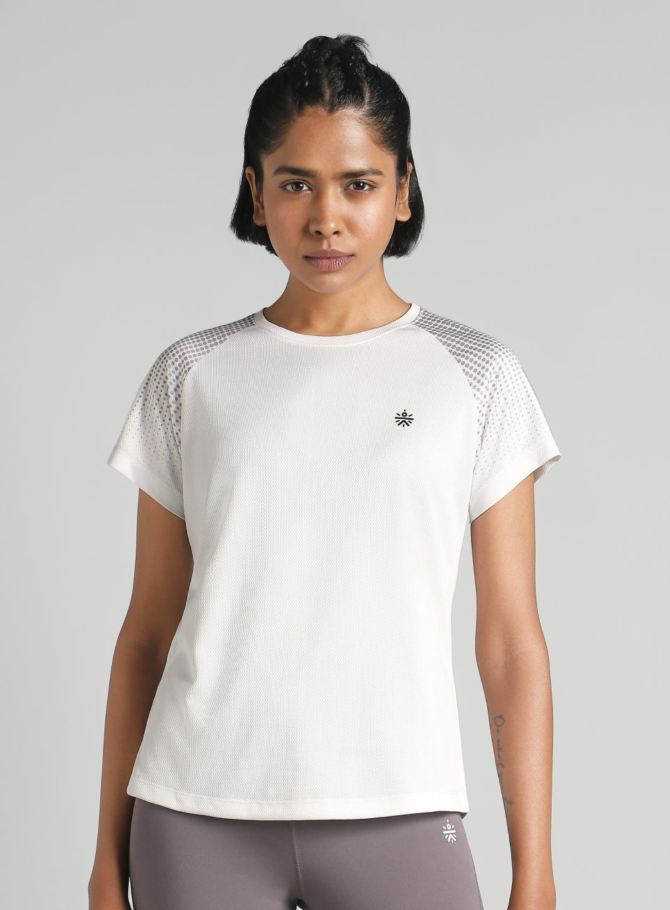 Halftone Print Raglan Workout T-shirt