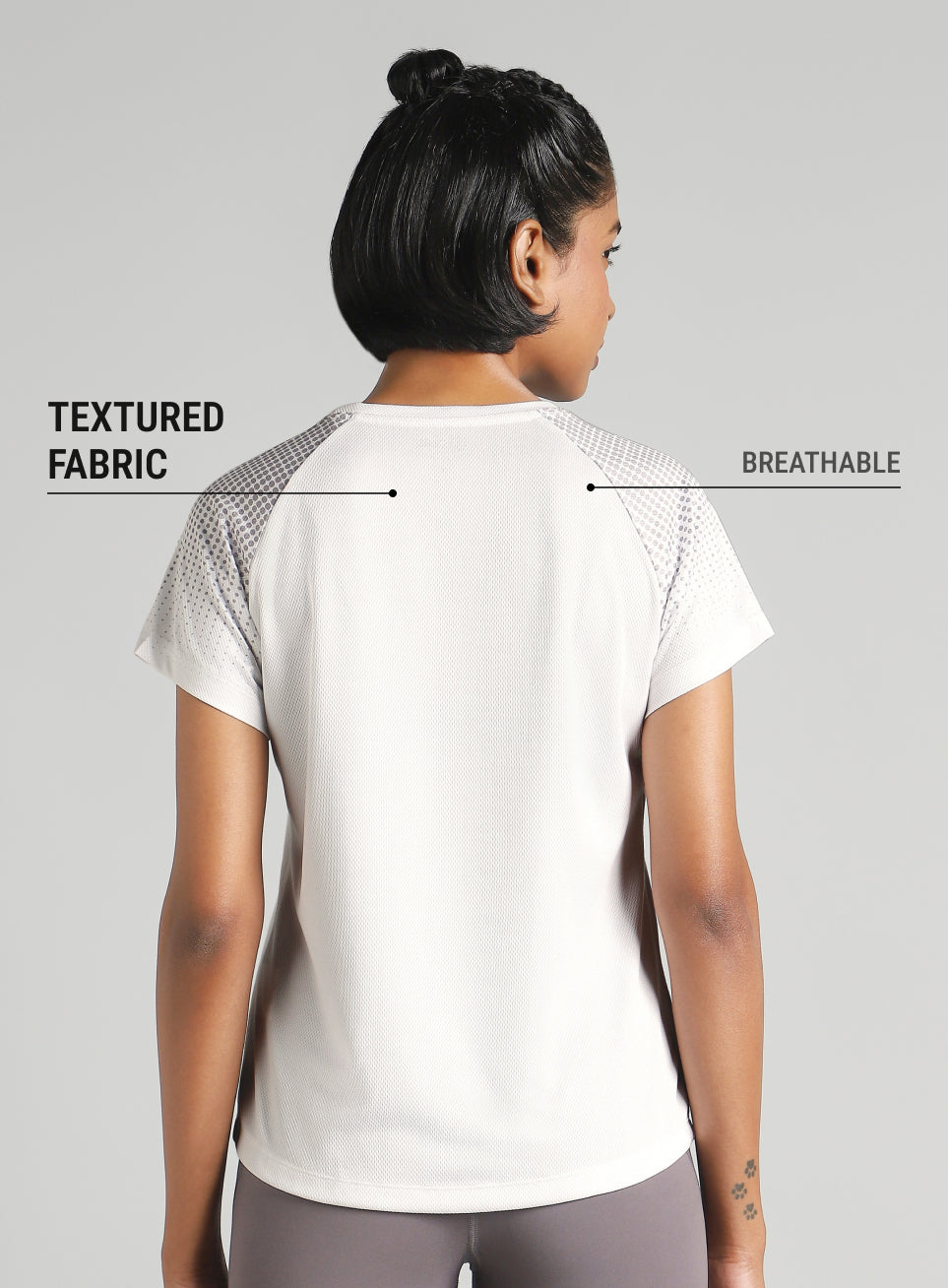 Halftone Print Raglan Workout T-shirt