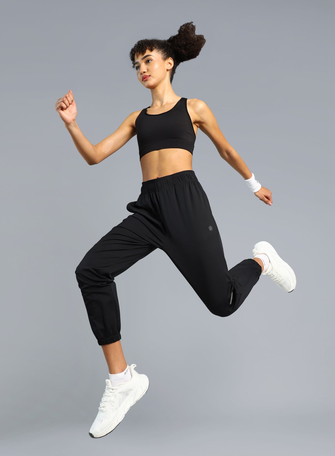 Women's Black Iconic Running Joggers