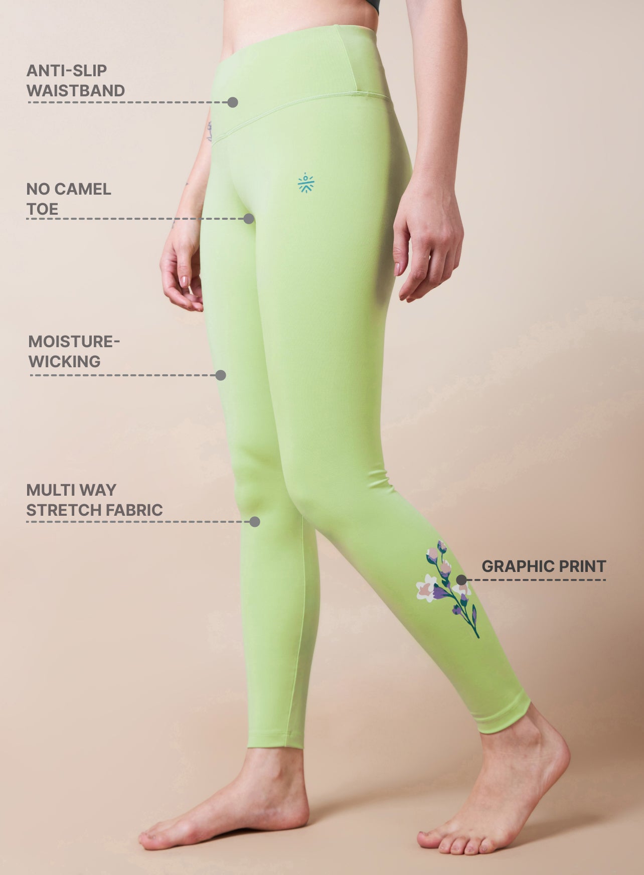Zen Garden Motif Yoga Tights