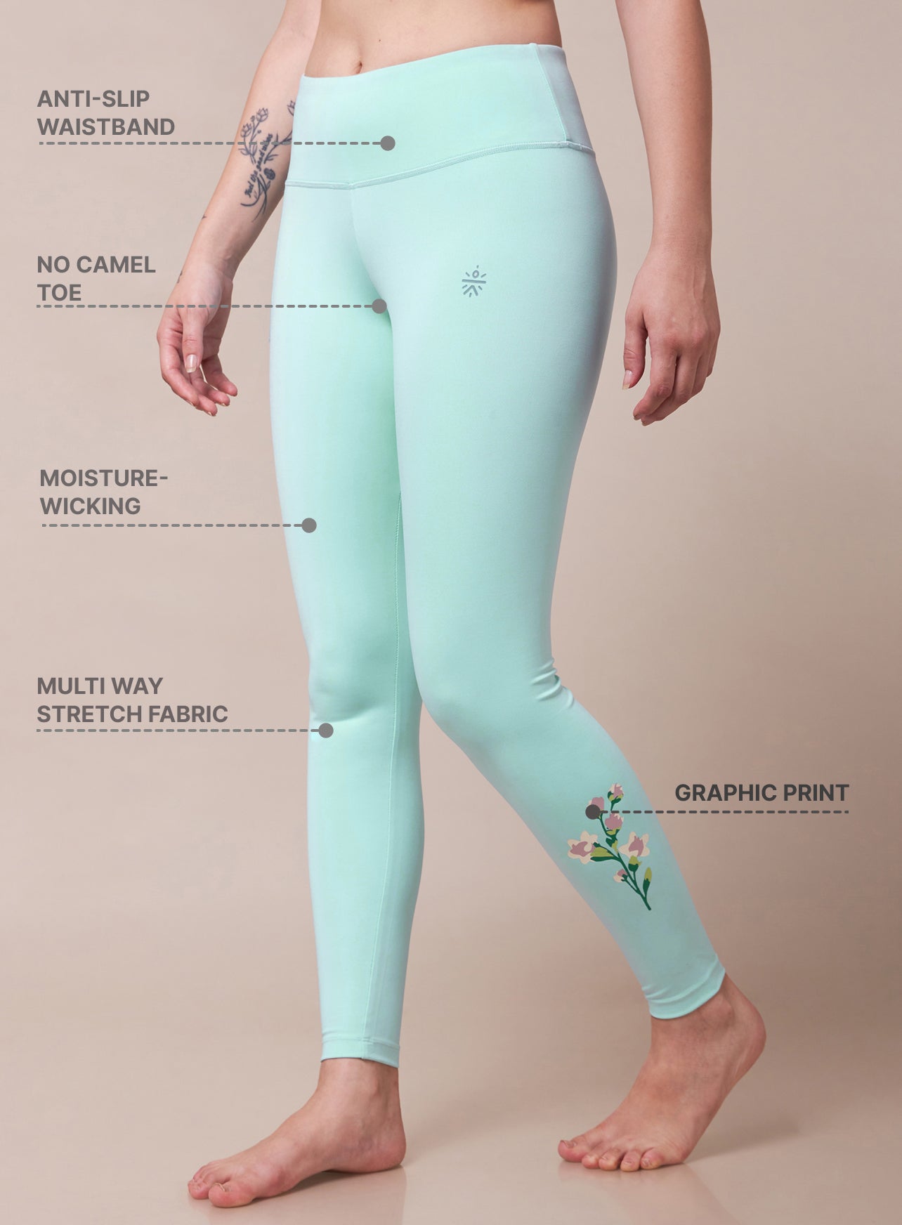 Zen Garden Motif Yoga Tights