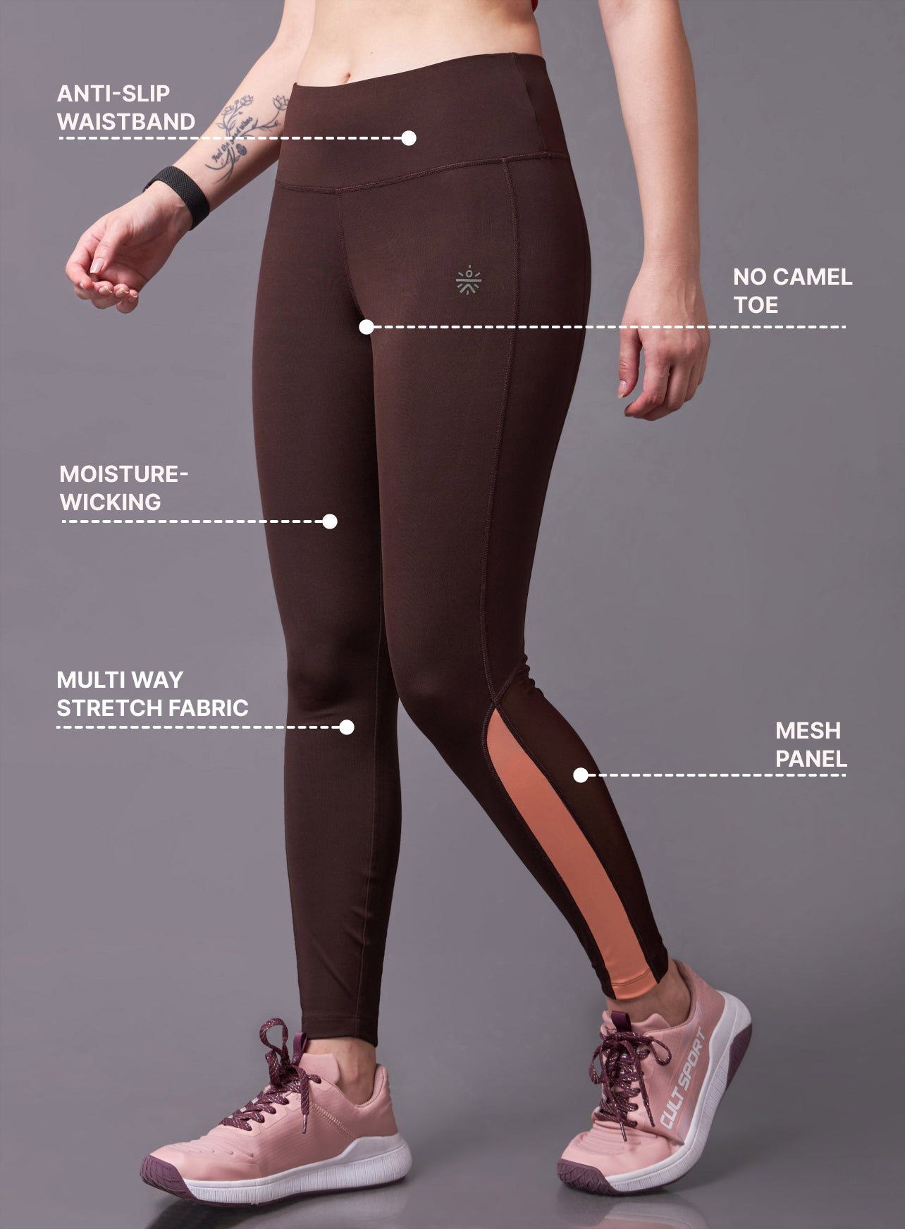 Iconic Brown Running Tights