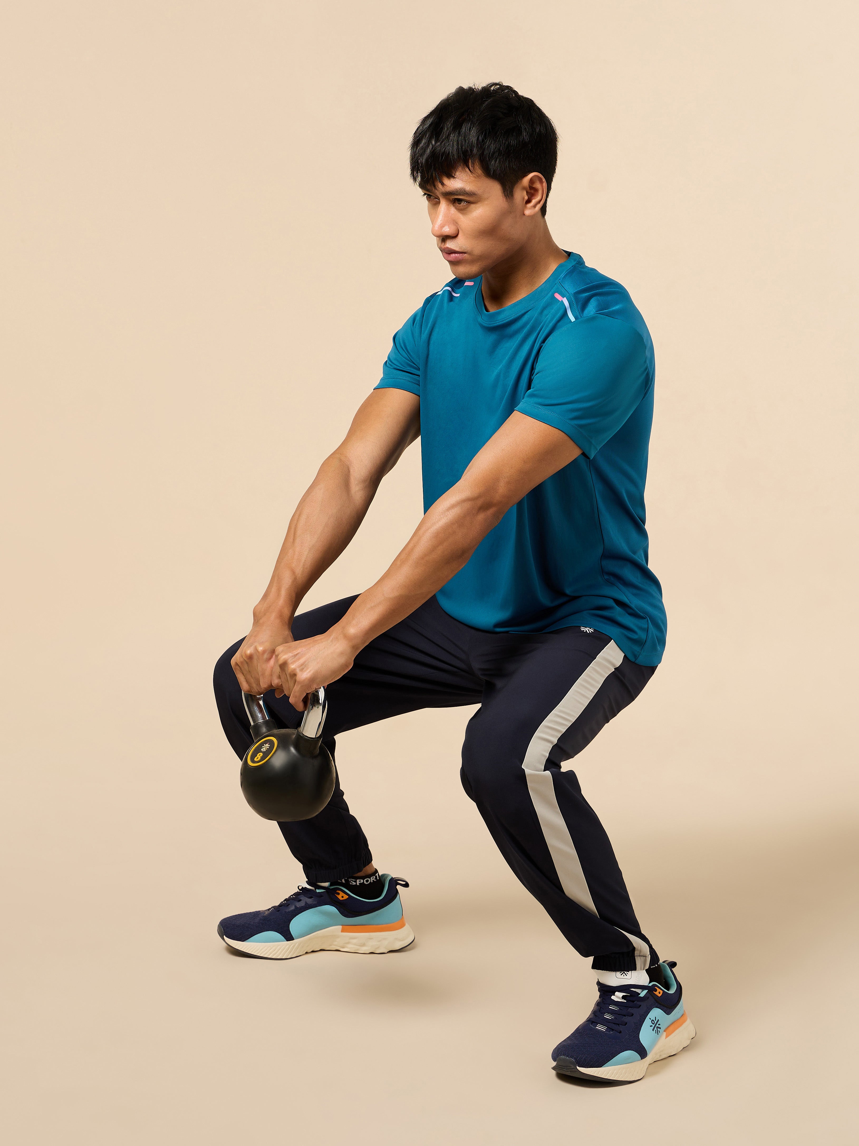 Men's All Round Teal Workout T-shirt