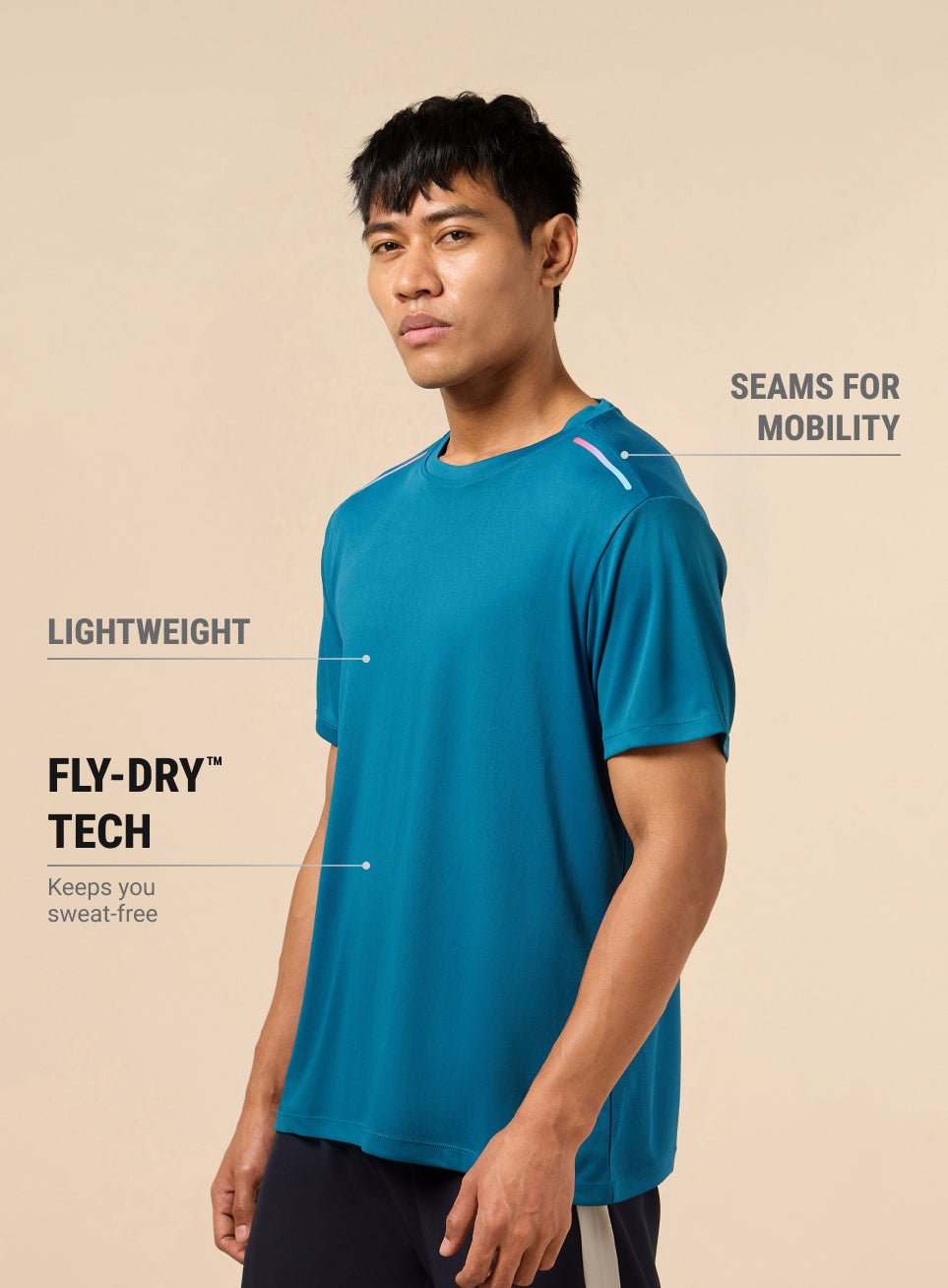 Men's All Round Teal Workout T-shirt