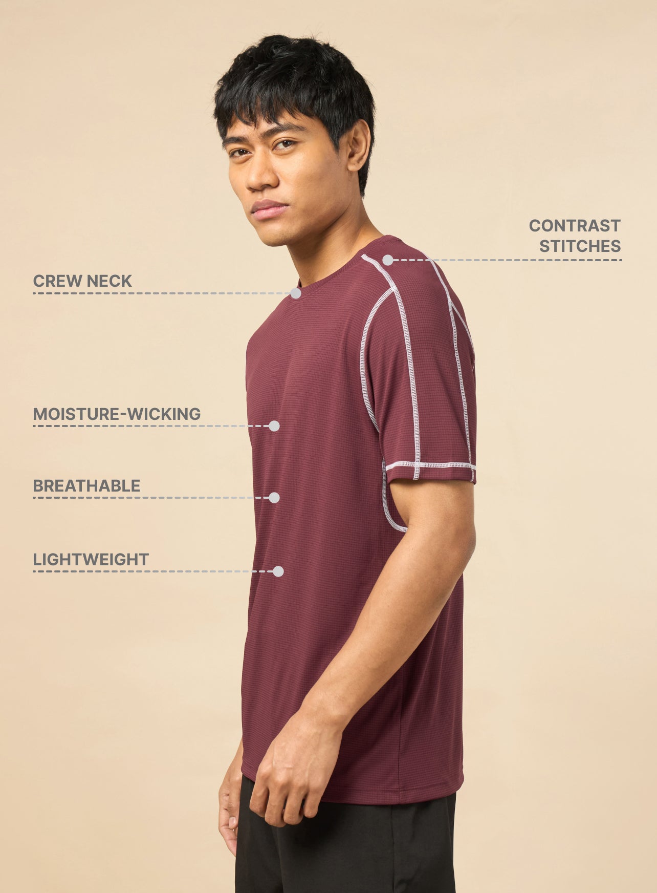 Men's All Round Red Workout T-shirt