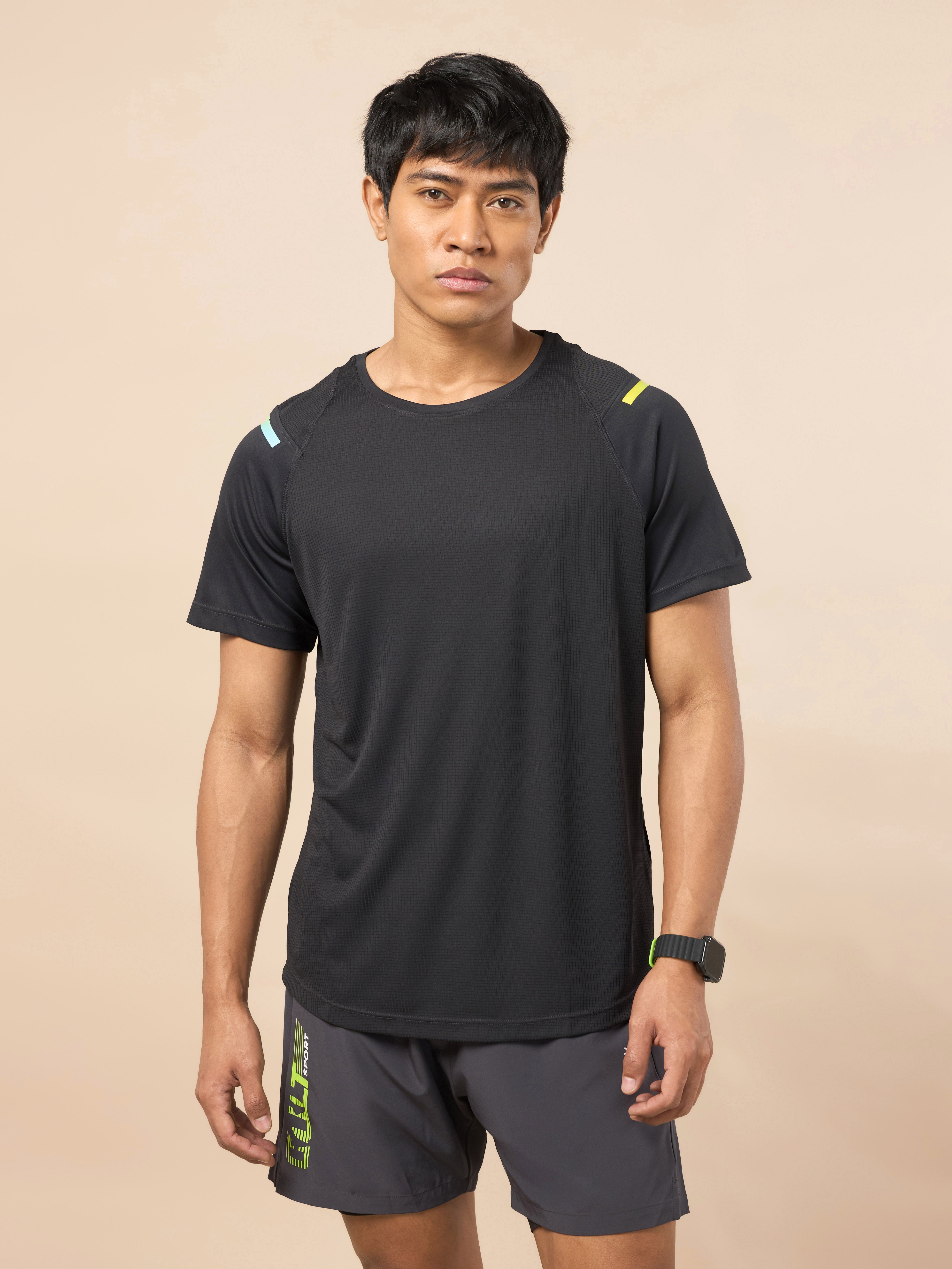 Men's Black Ergonomic Training T-shirt