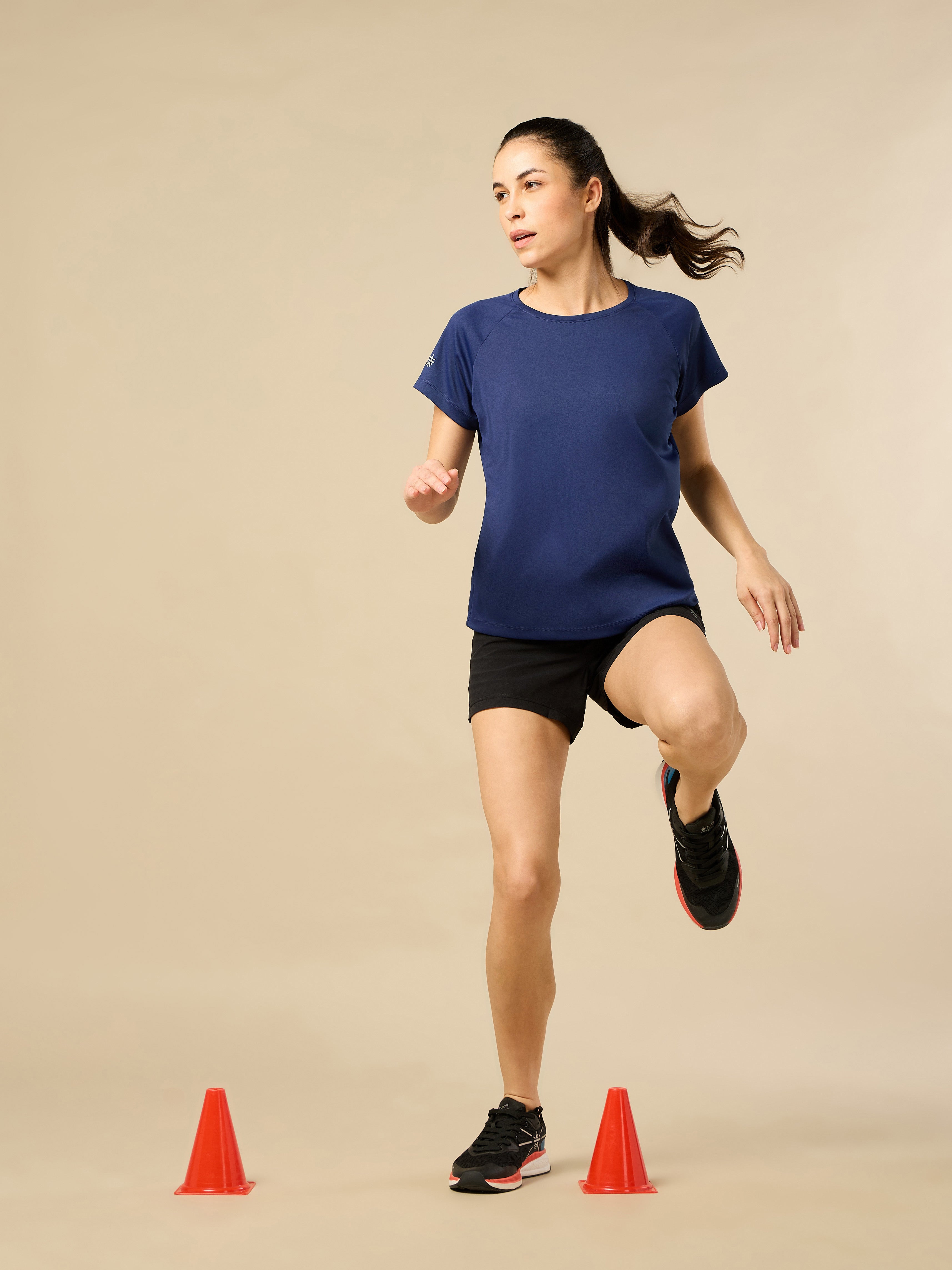 Women's Cross Over Performance Navy T-shirt