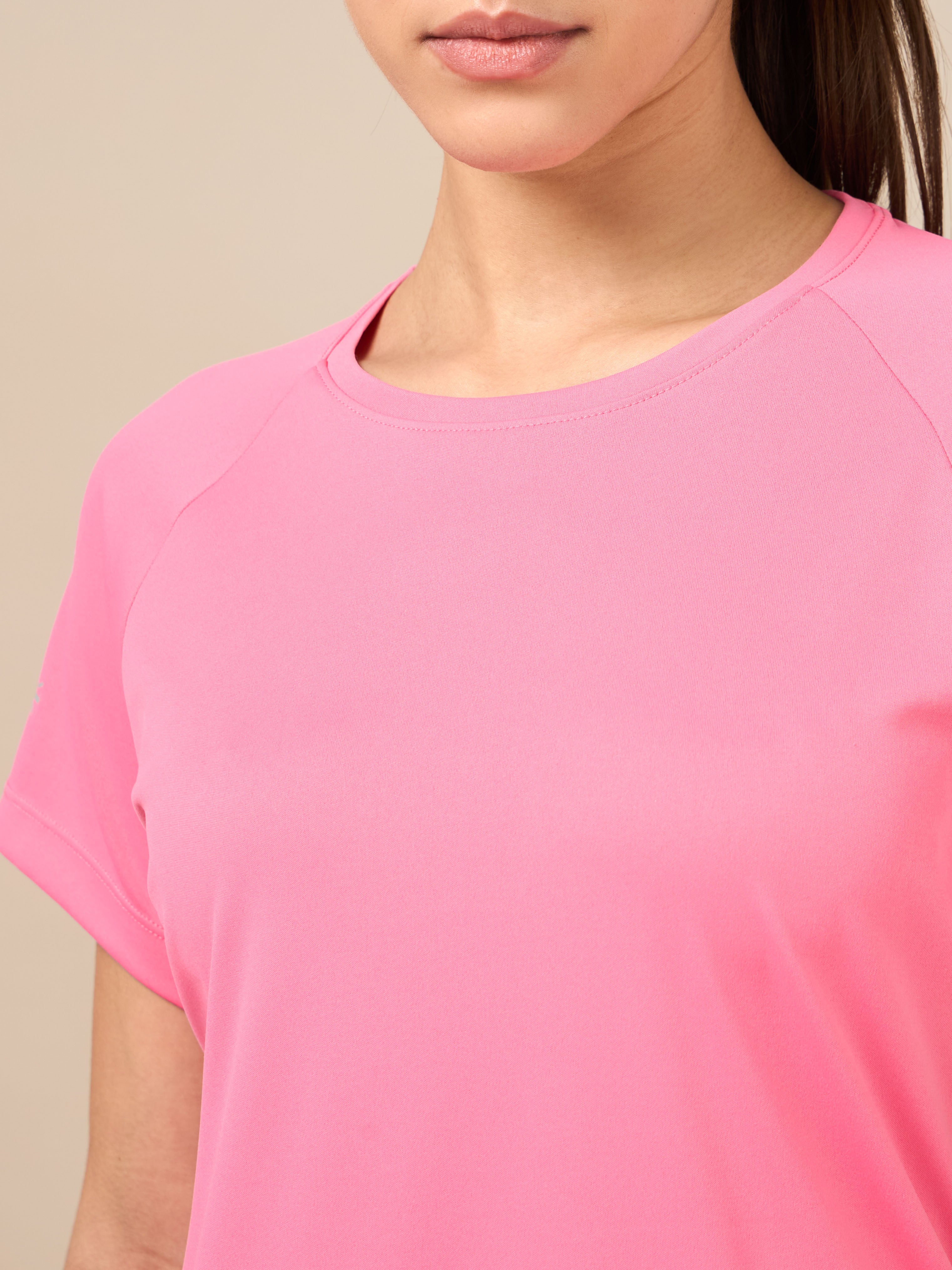 Women's Pink Cross Over Performance T-shirt