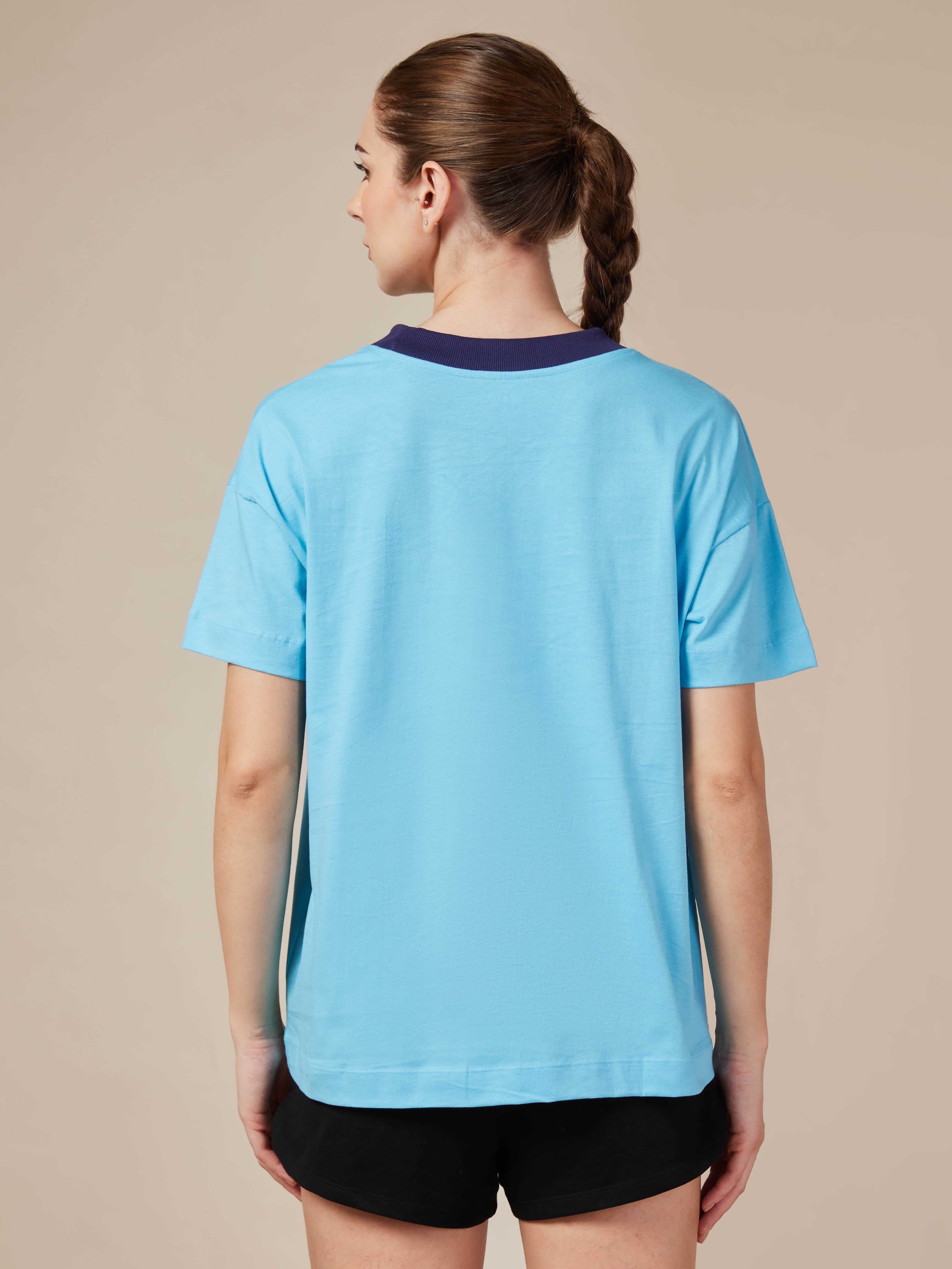 Women's Ath. Club Blue Printed T-shirt