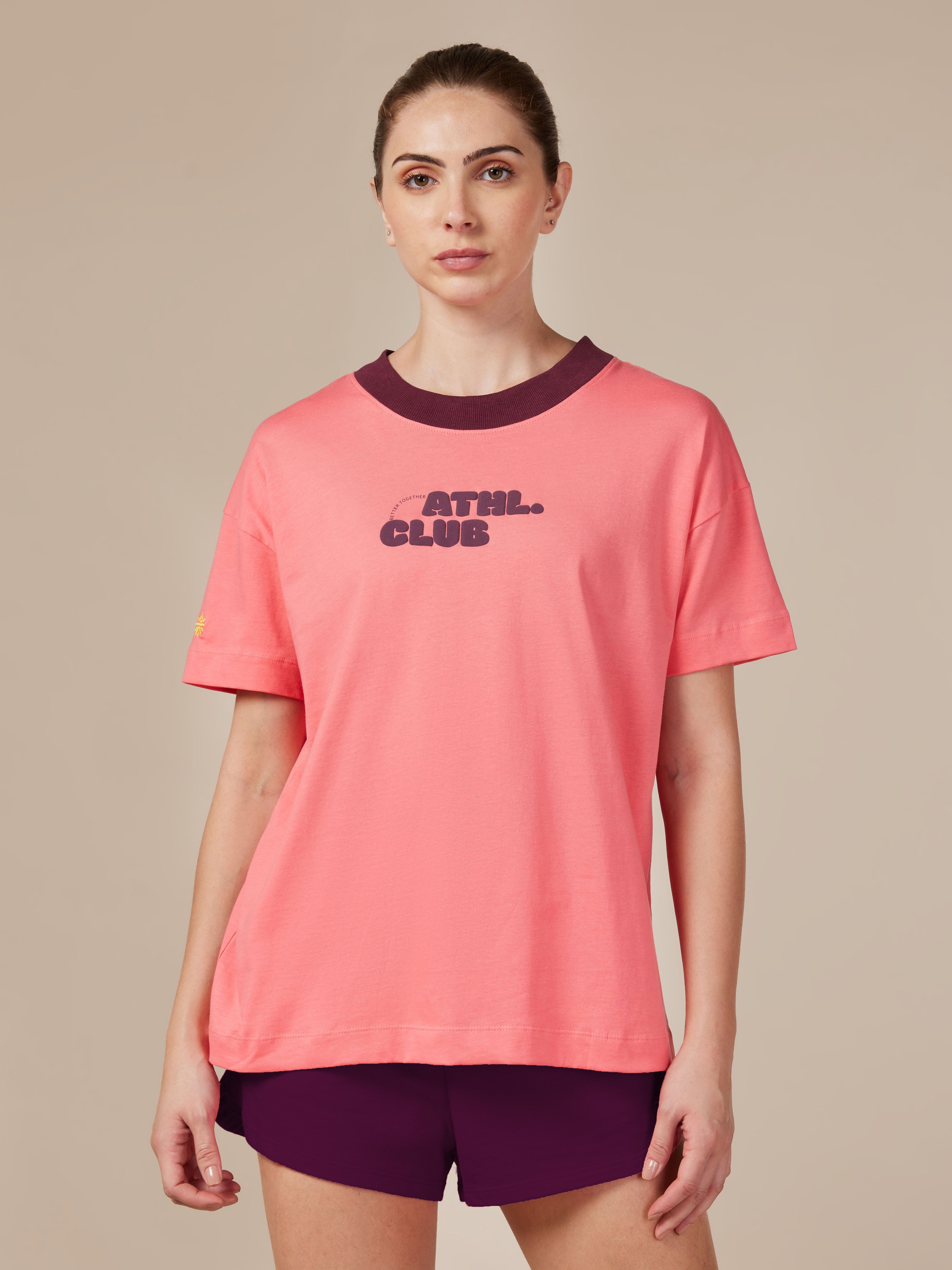 Women's Ath. Club Pink Printed T-shirt