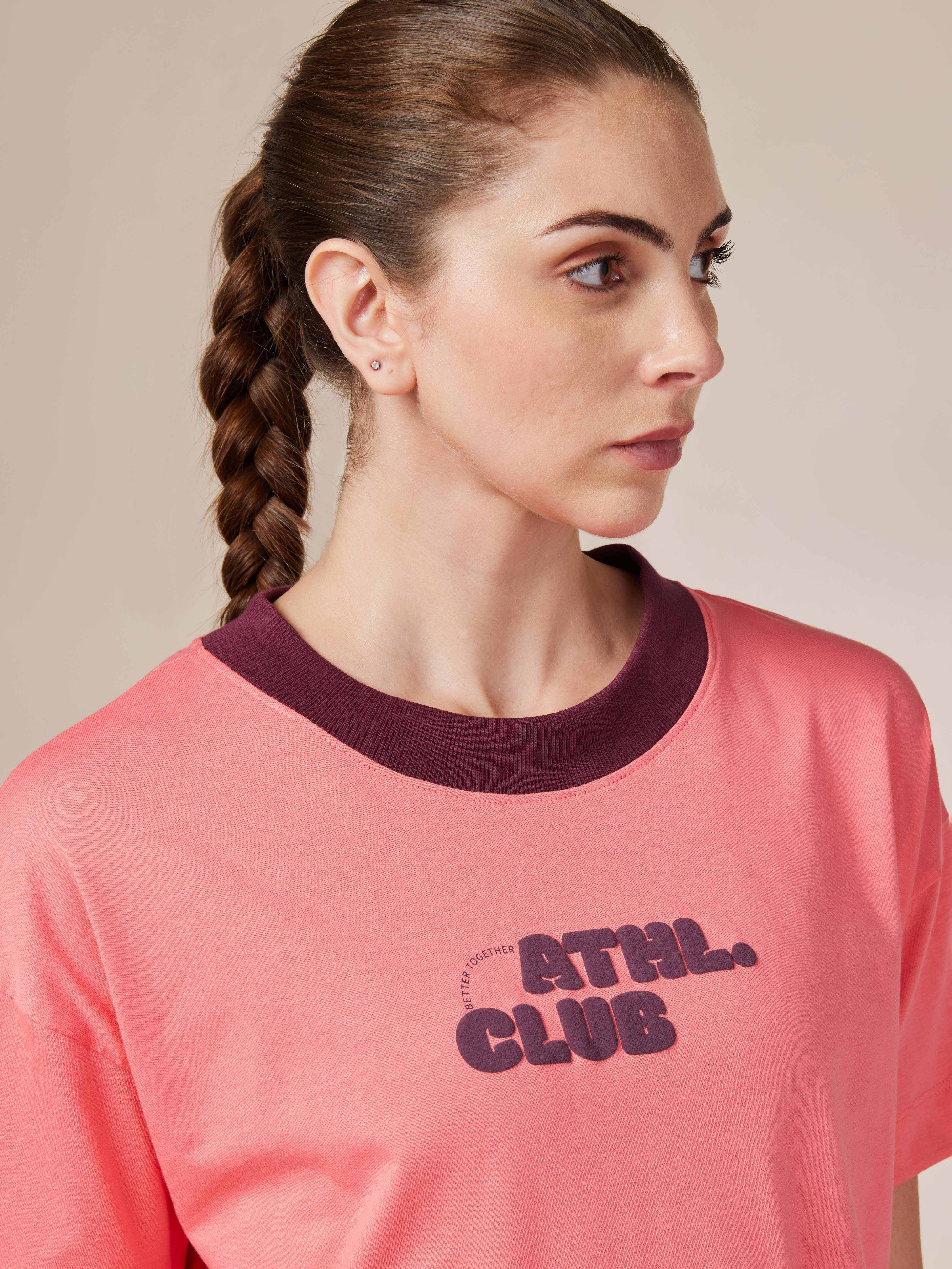 Women's Ath. Club Pink Printed T-shirt