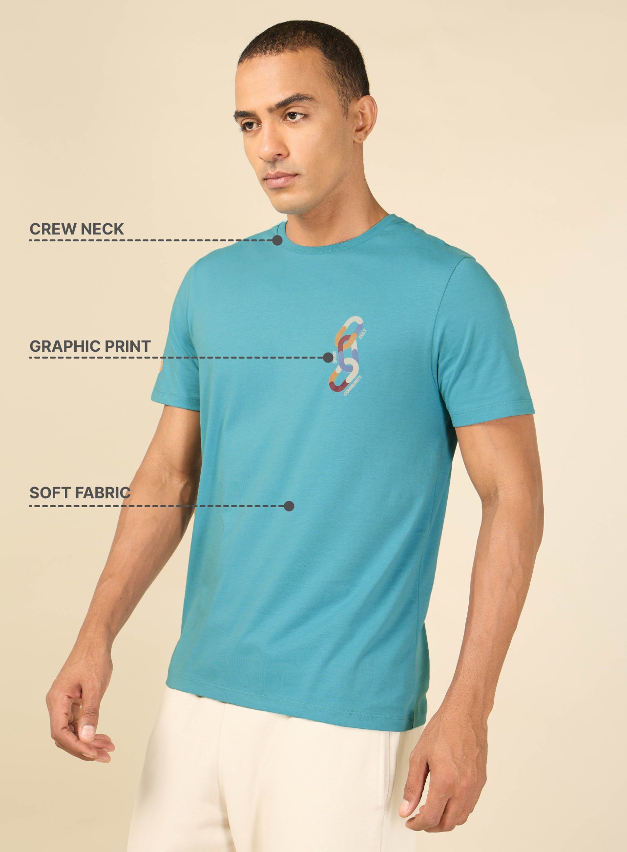 Men Blue Community Link T-shirt