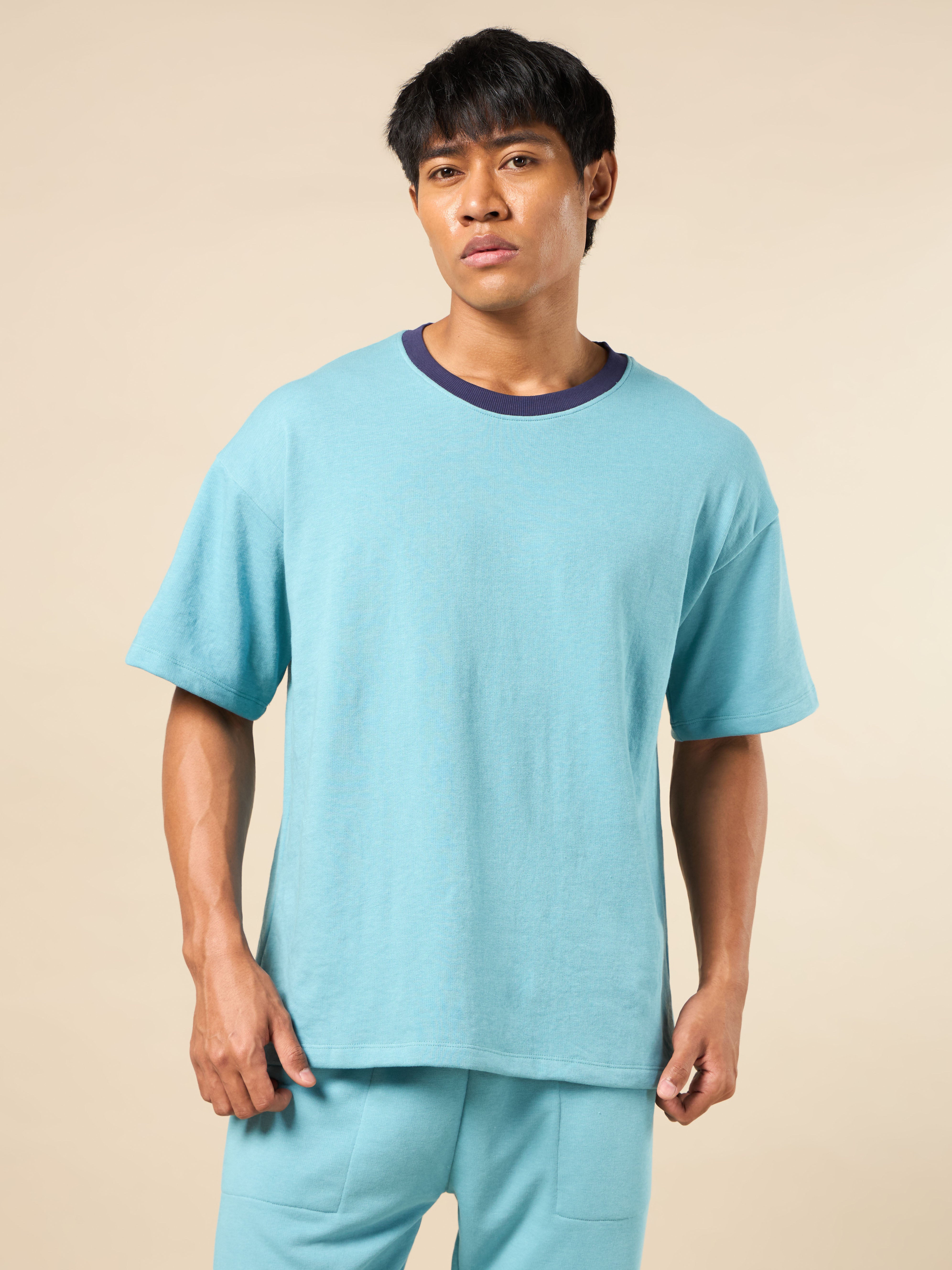 Men's Blue Cult Brand Carrier Oversized T-shirt