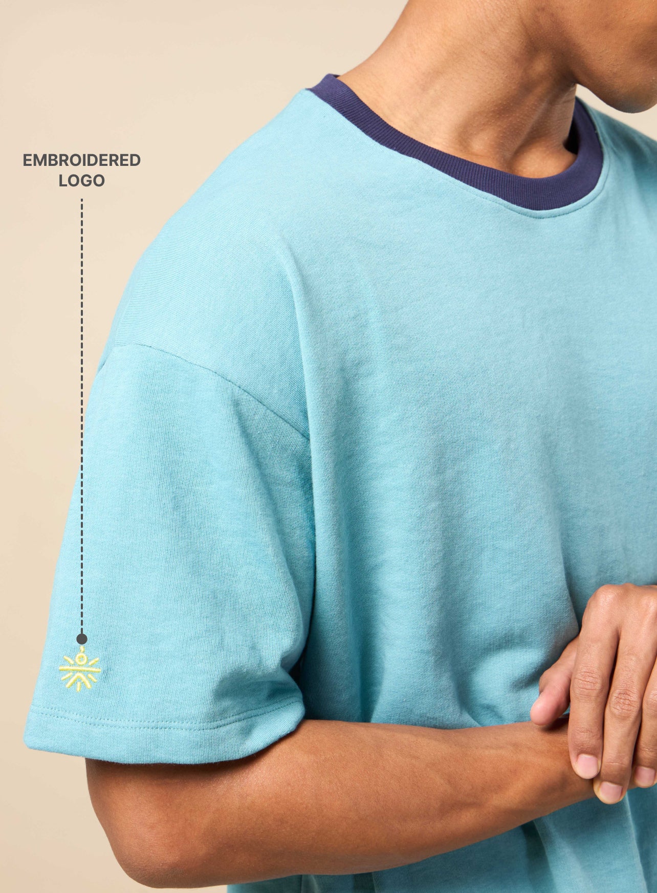 Men's Blue Cult Brand Carrier Oversized T-shirt