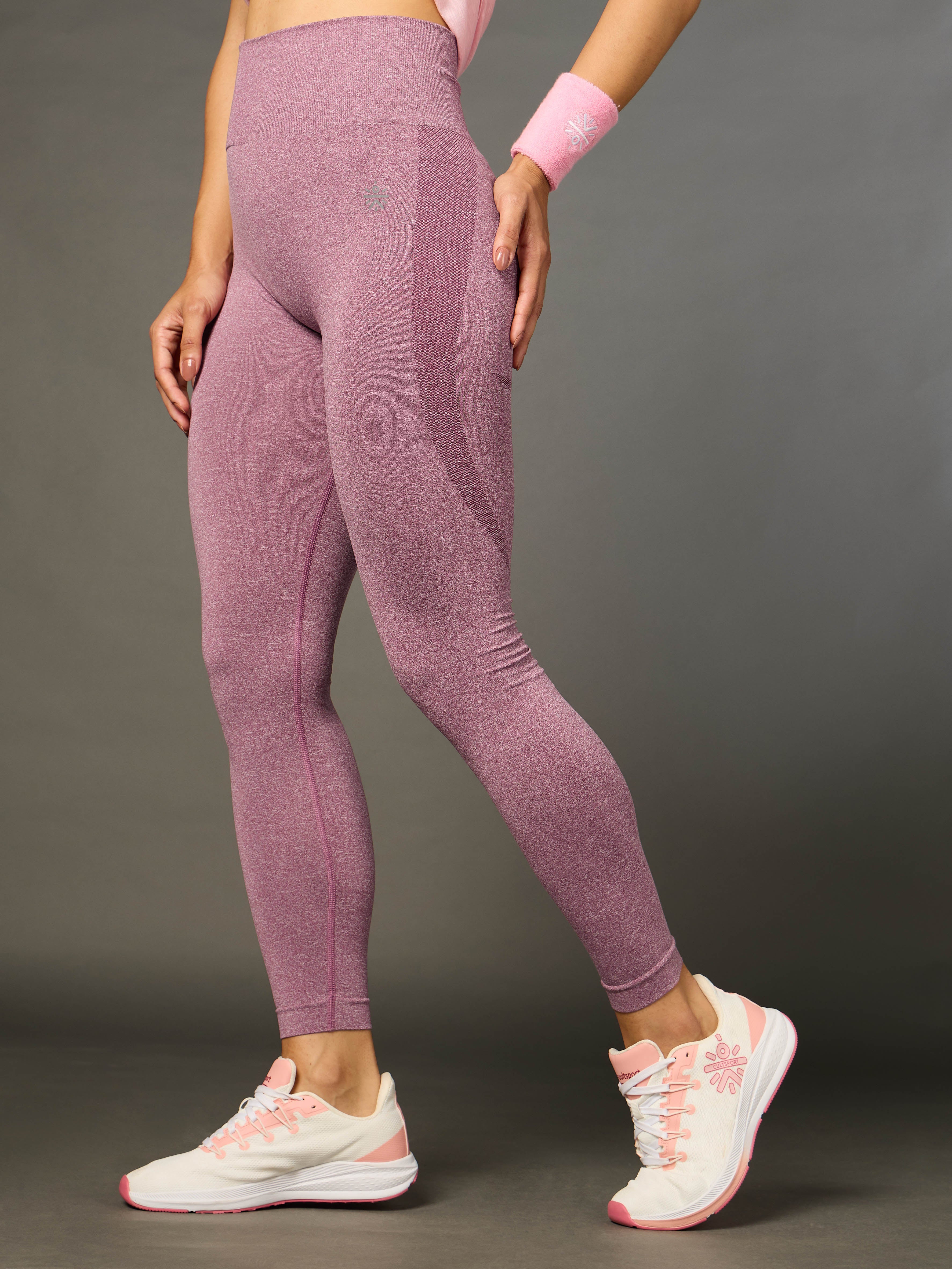 Pink Seamless Sports Tights