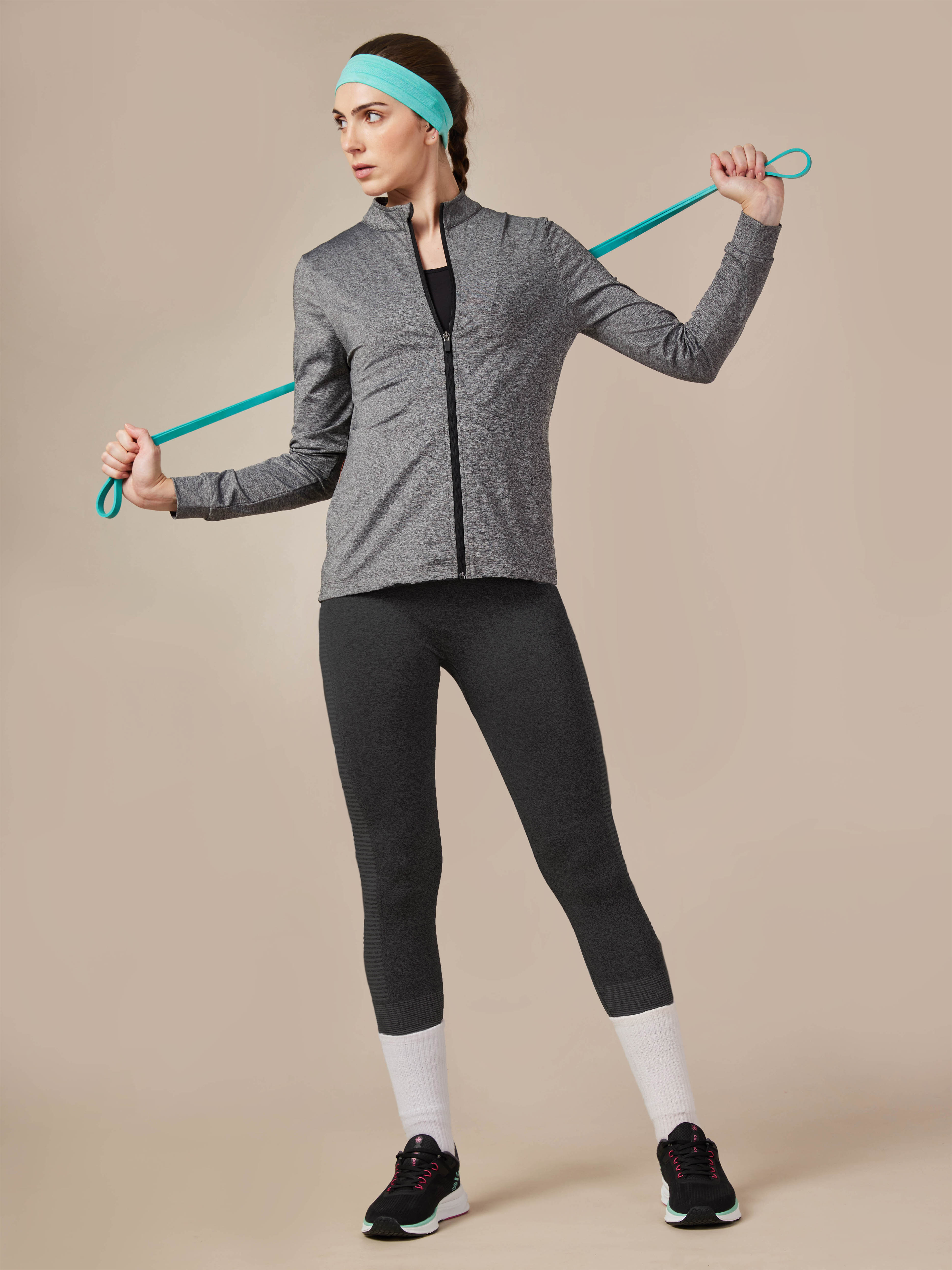 Women's Anthra Melange Training Essential Jacket