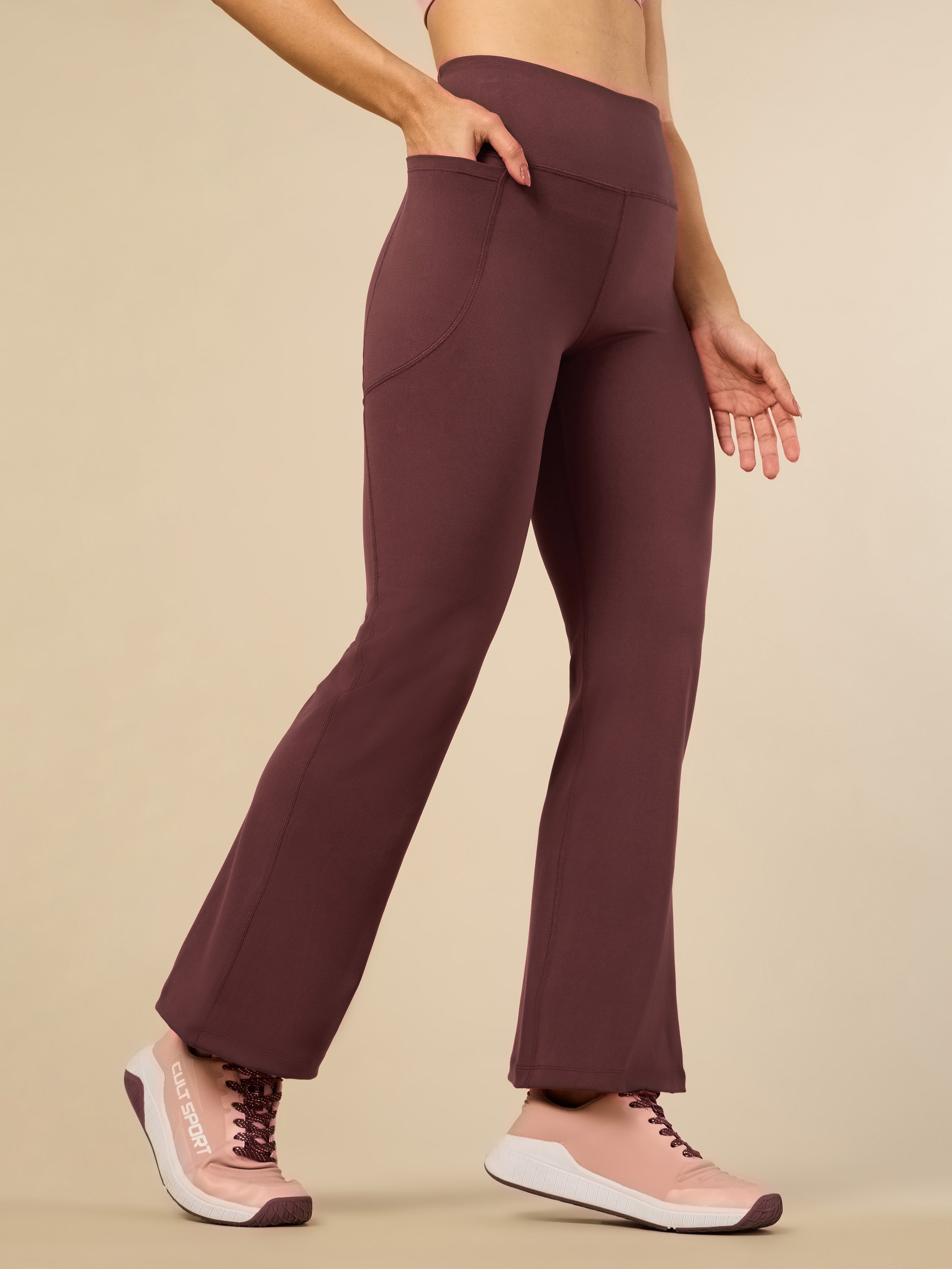 Women's COMFlex Dark Brown Performance Flare Pants