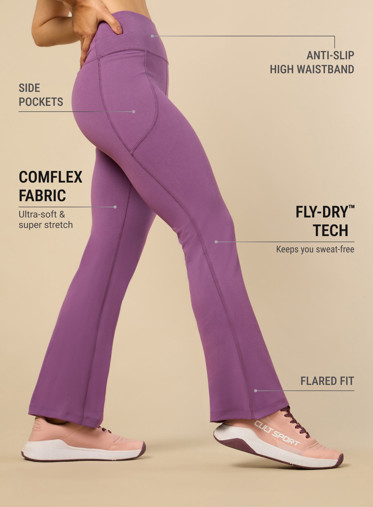 Women's COMFlex Lavender Performance Flare Pants