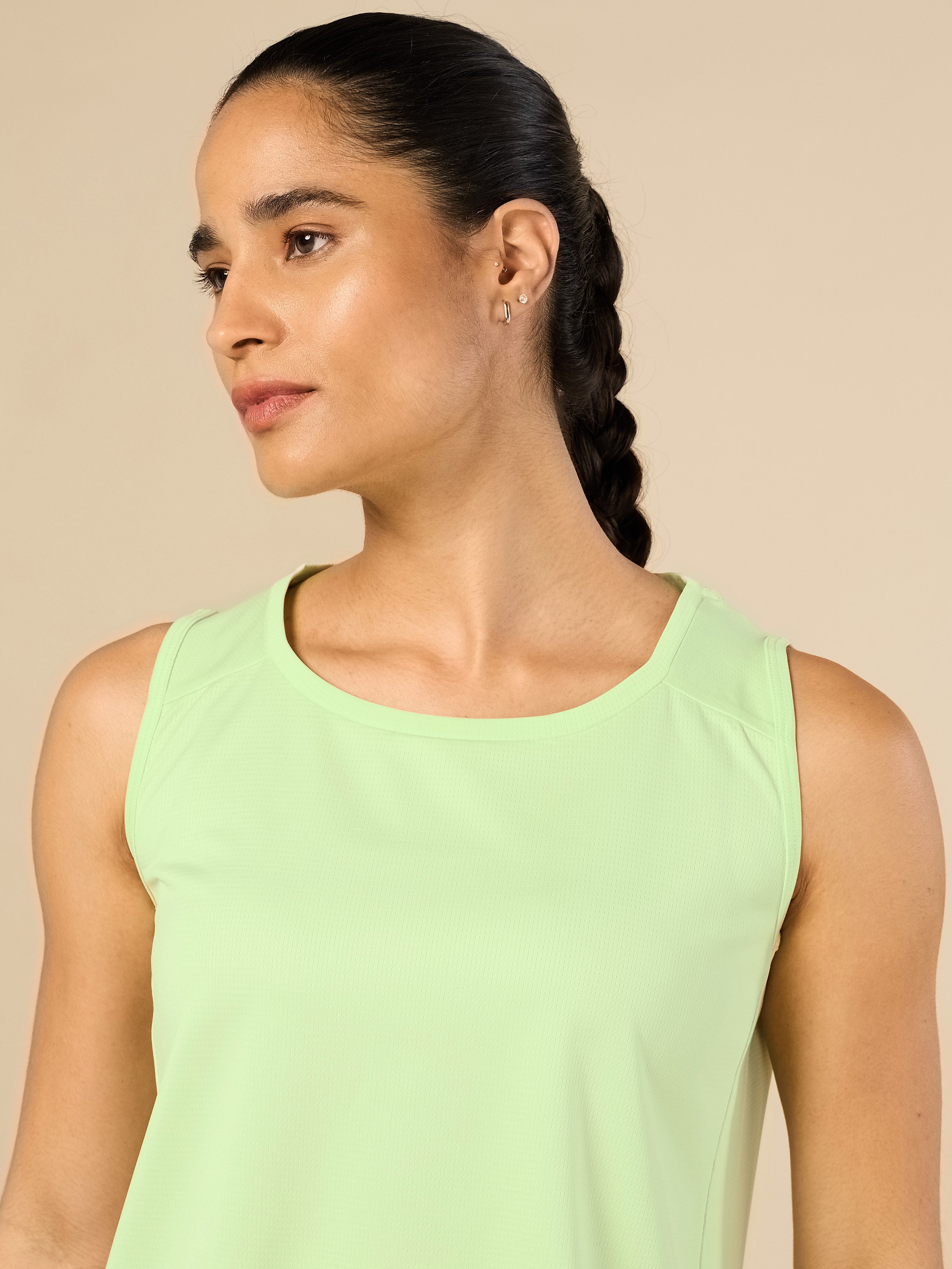 Women's Stay Fit Green Performance Tank