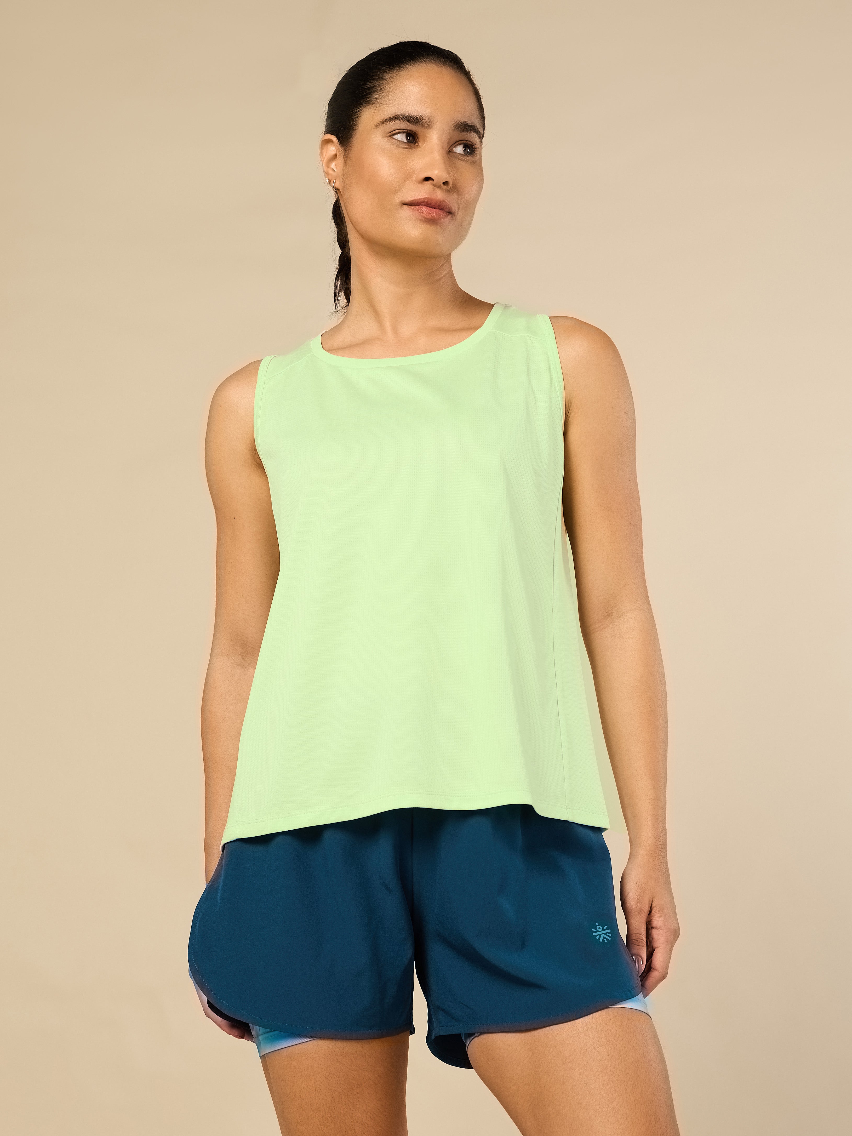 Women's Stay Fit Green Performance Tank