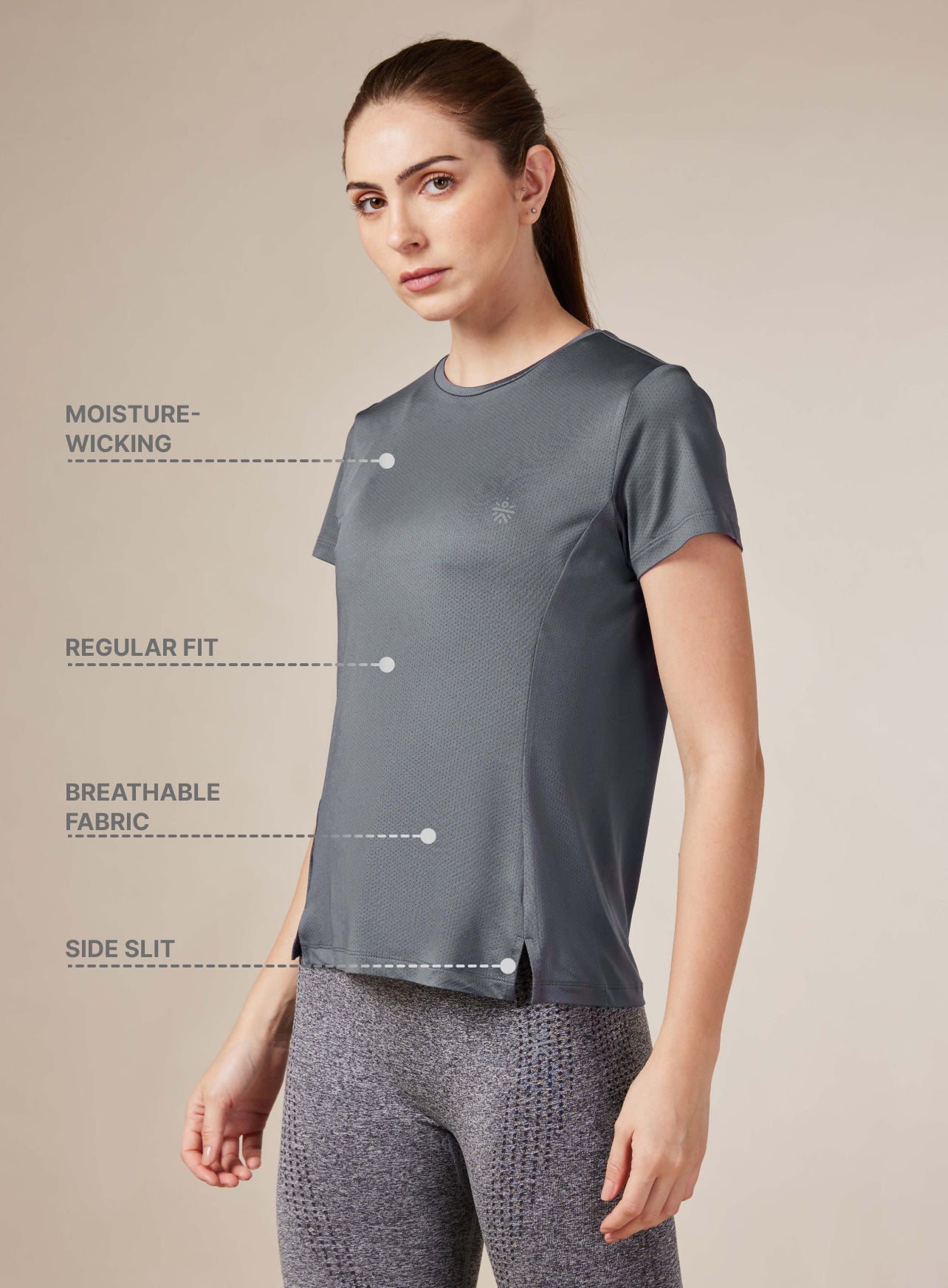 Women's Grey Move Forward Running T-shirt
