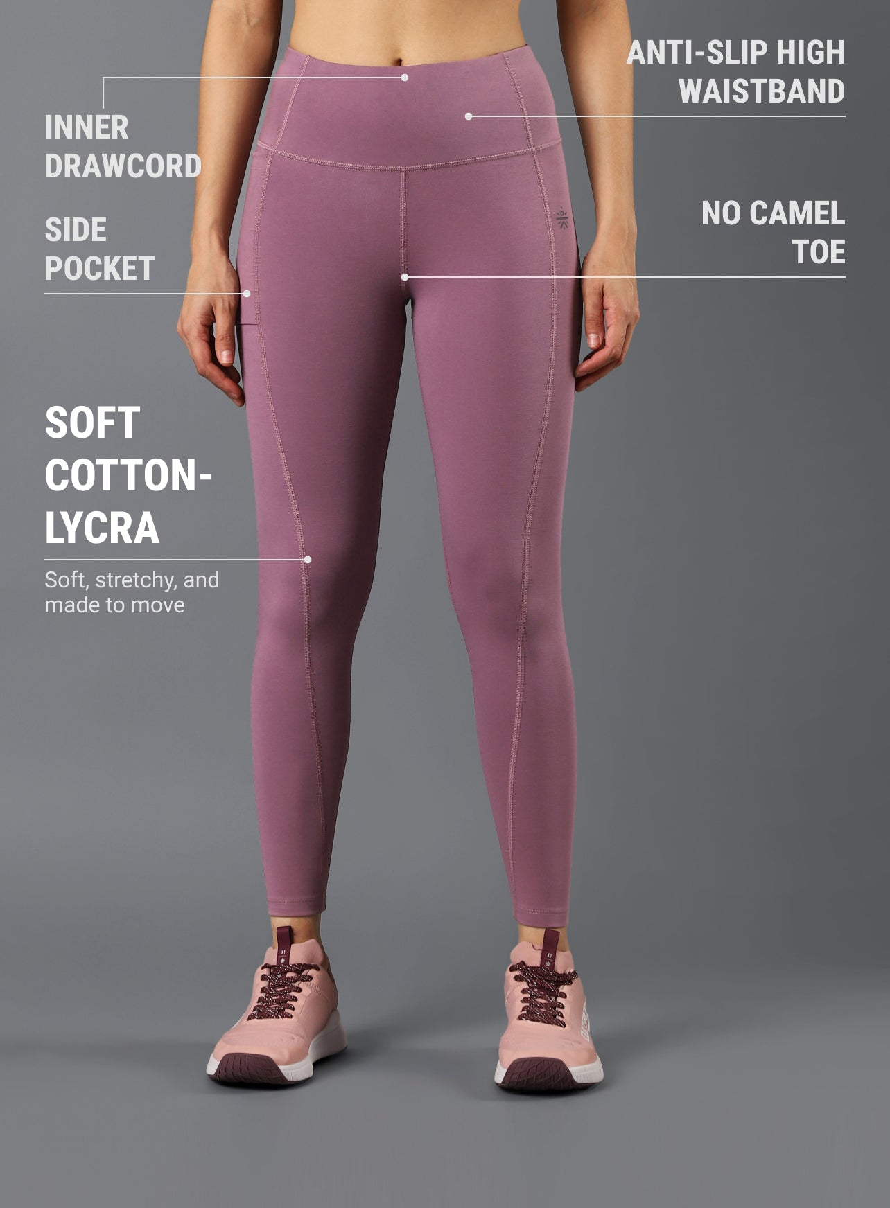 Women's Performance Cotton Pink Tights