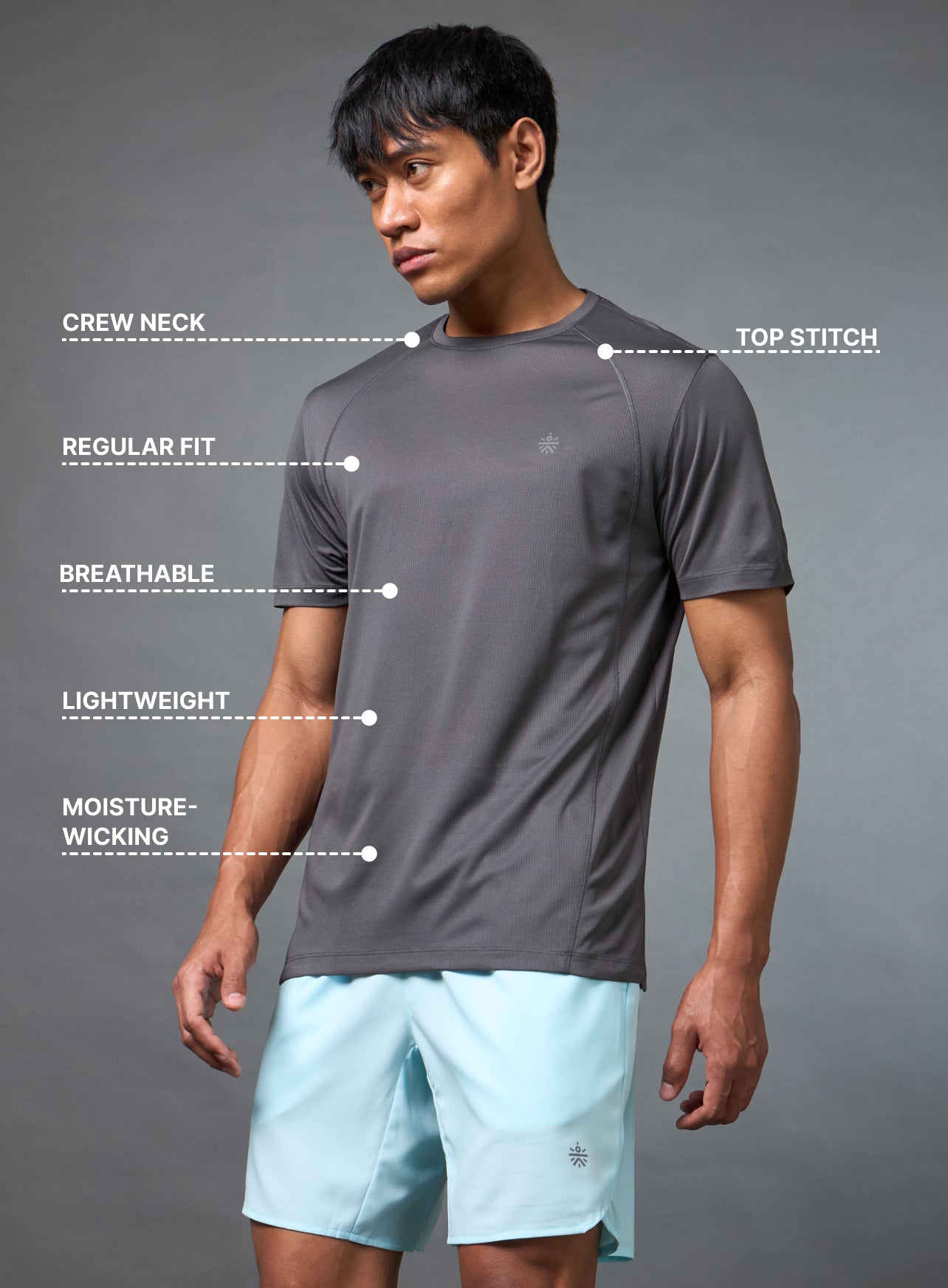 Men's Train All Day Essential Grey T-shirt