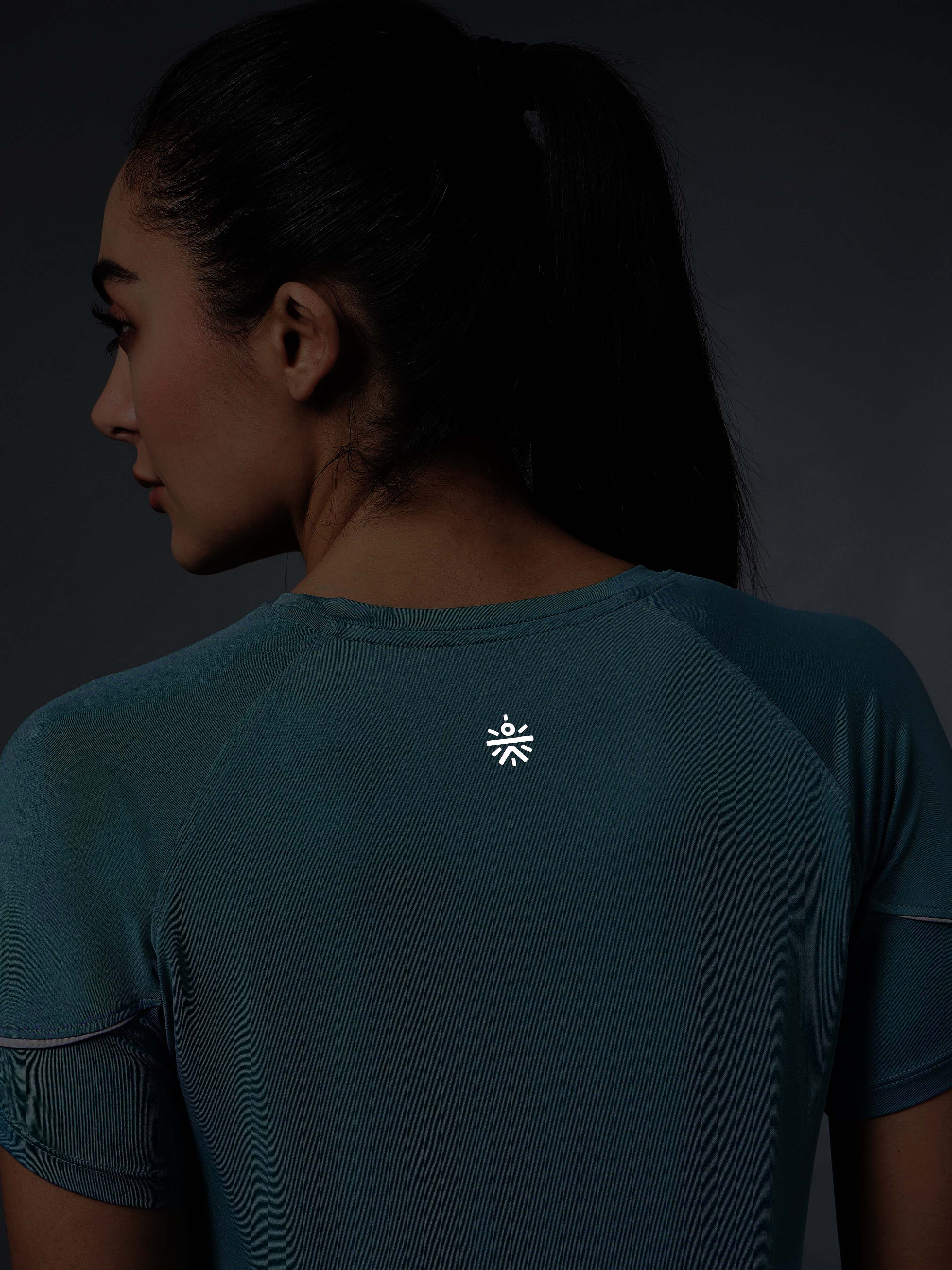 Women's Blue Pace up Running Top