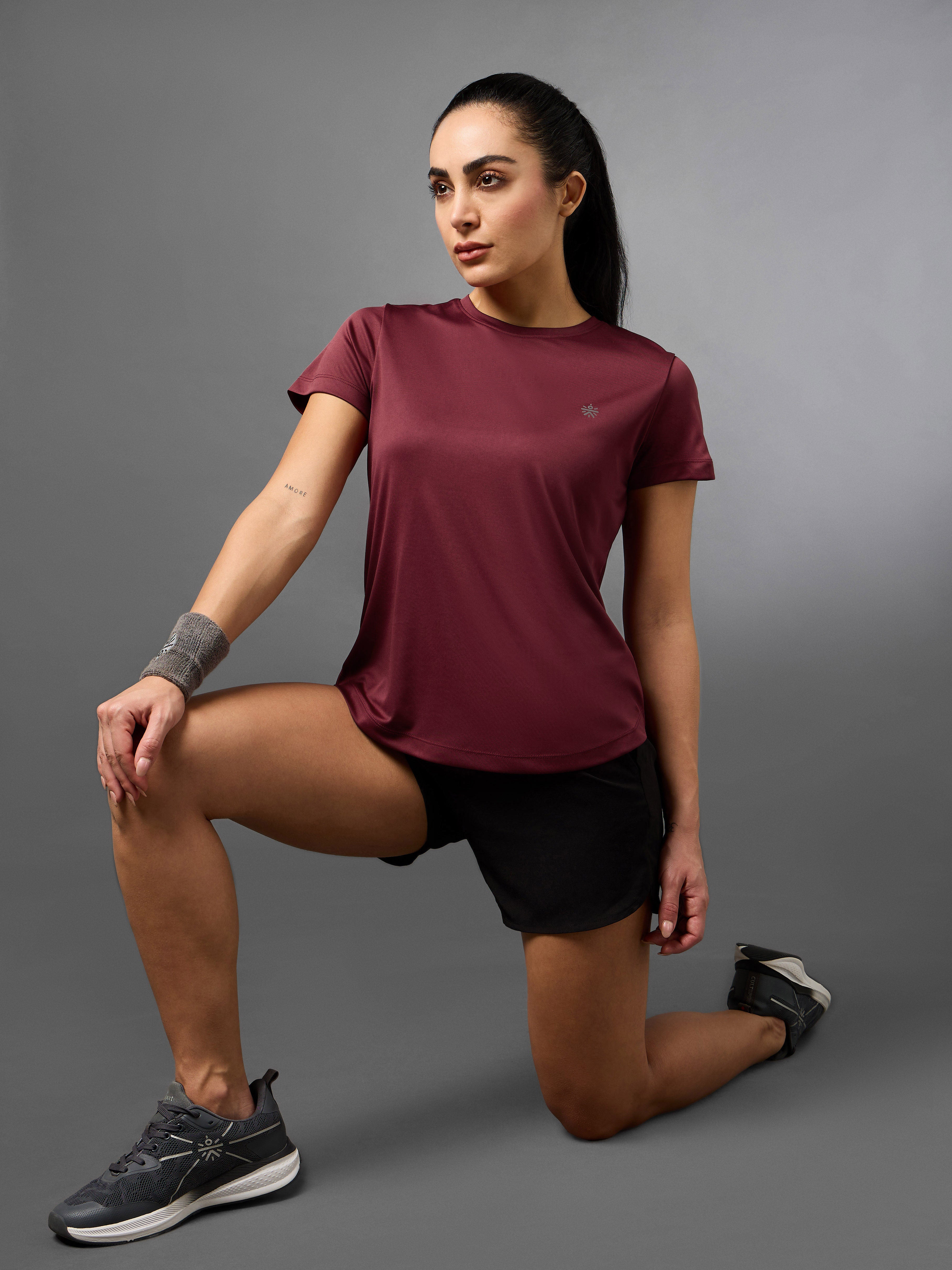 Women's Wine Cross Over Fit Top