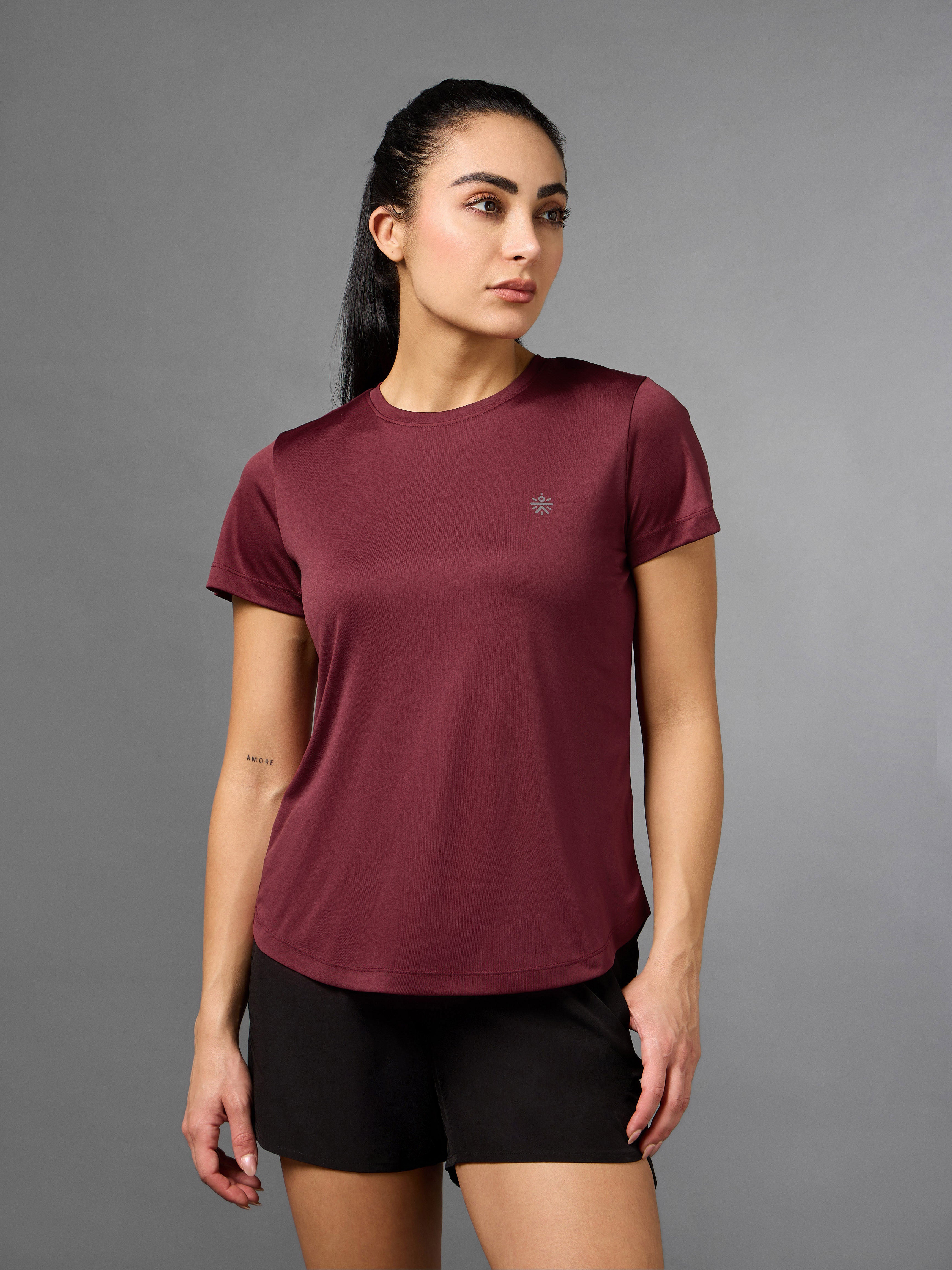 Women's Wine Cross Over Fit Top
