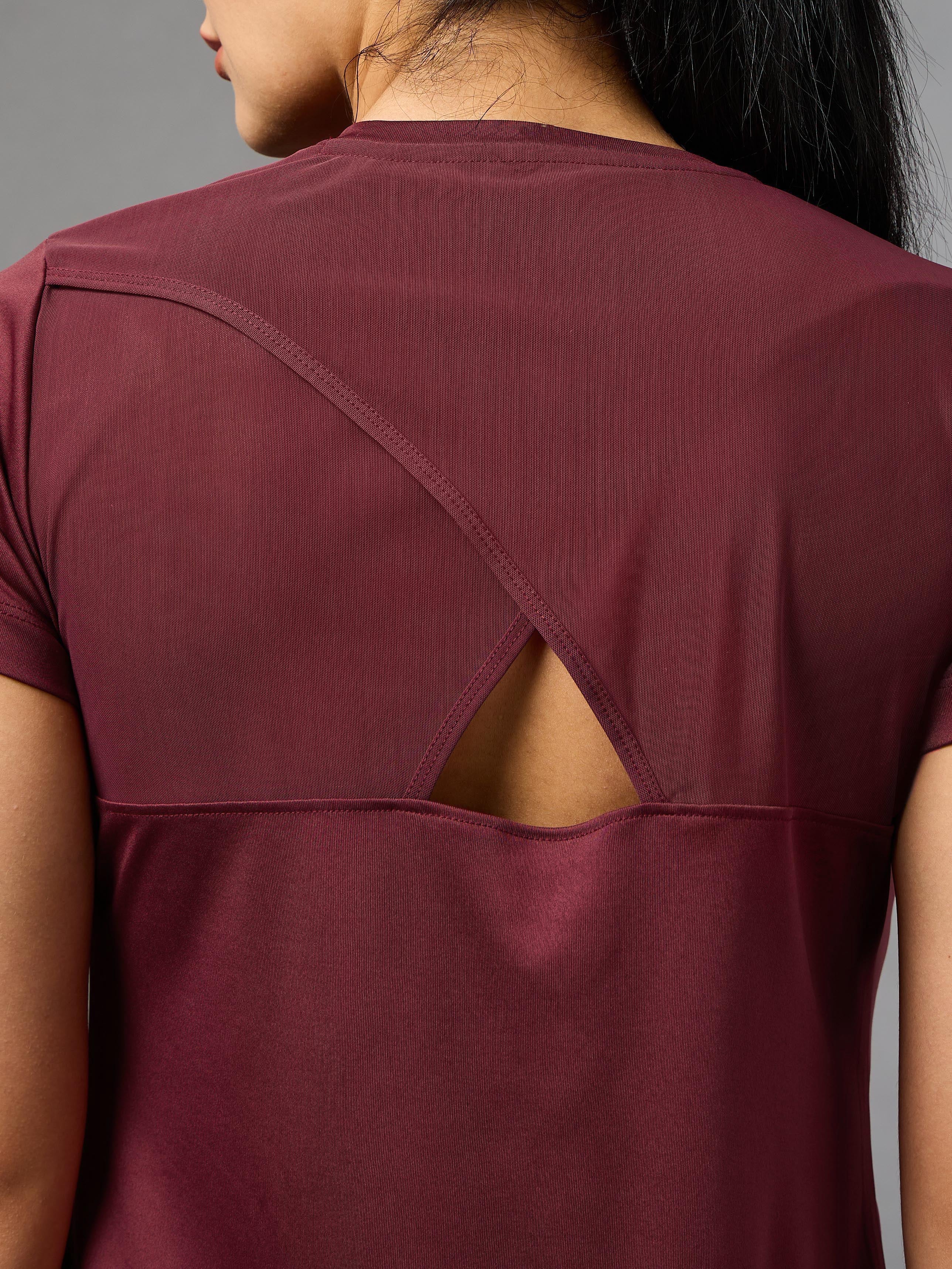 Women's Wine Cross Over Fit Top