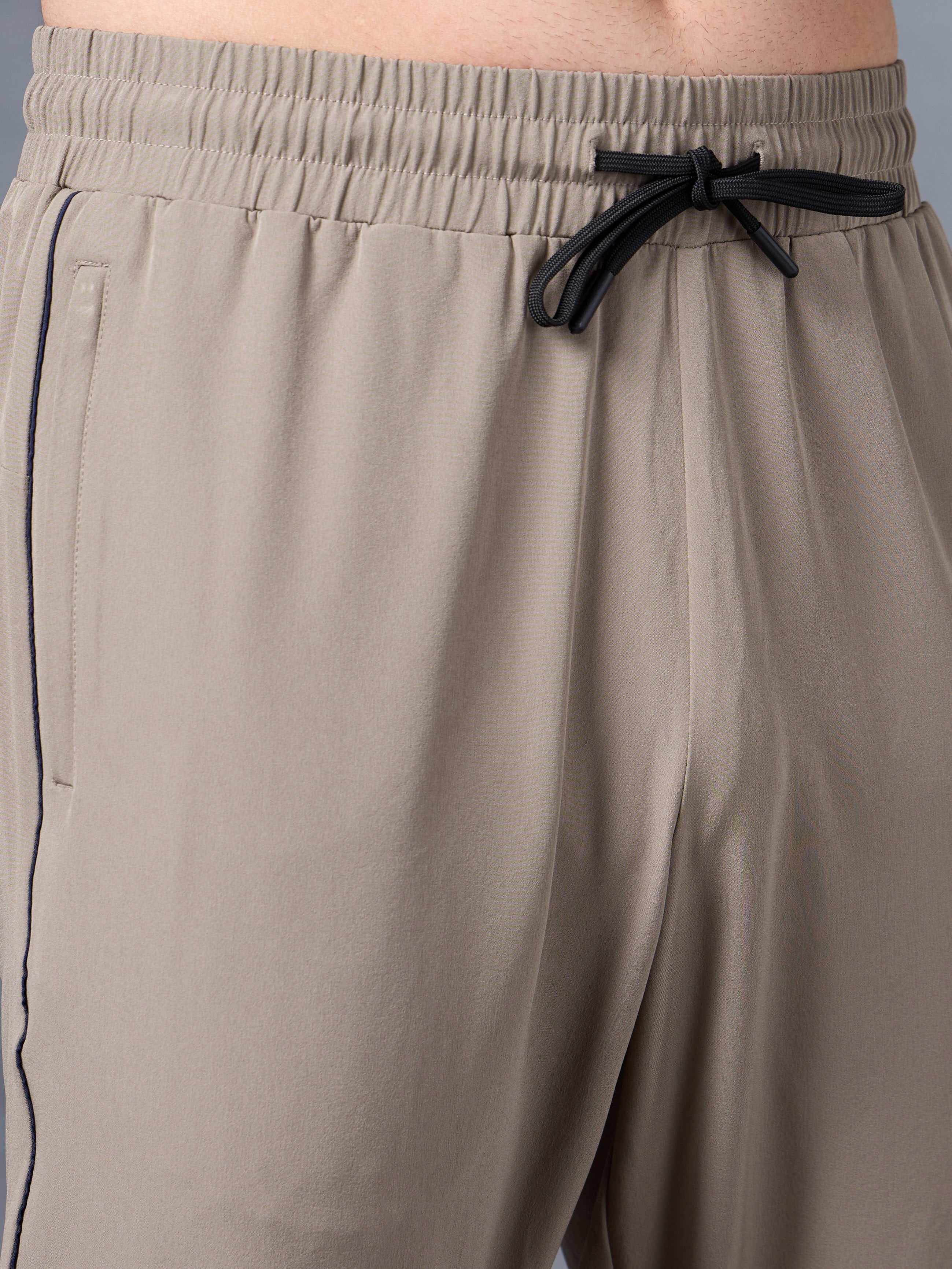 Men's Beige Pace Up Running Trackpants